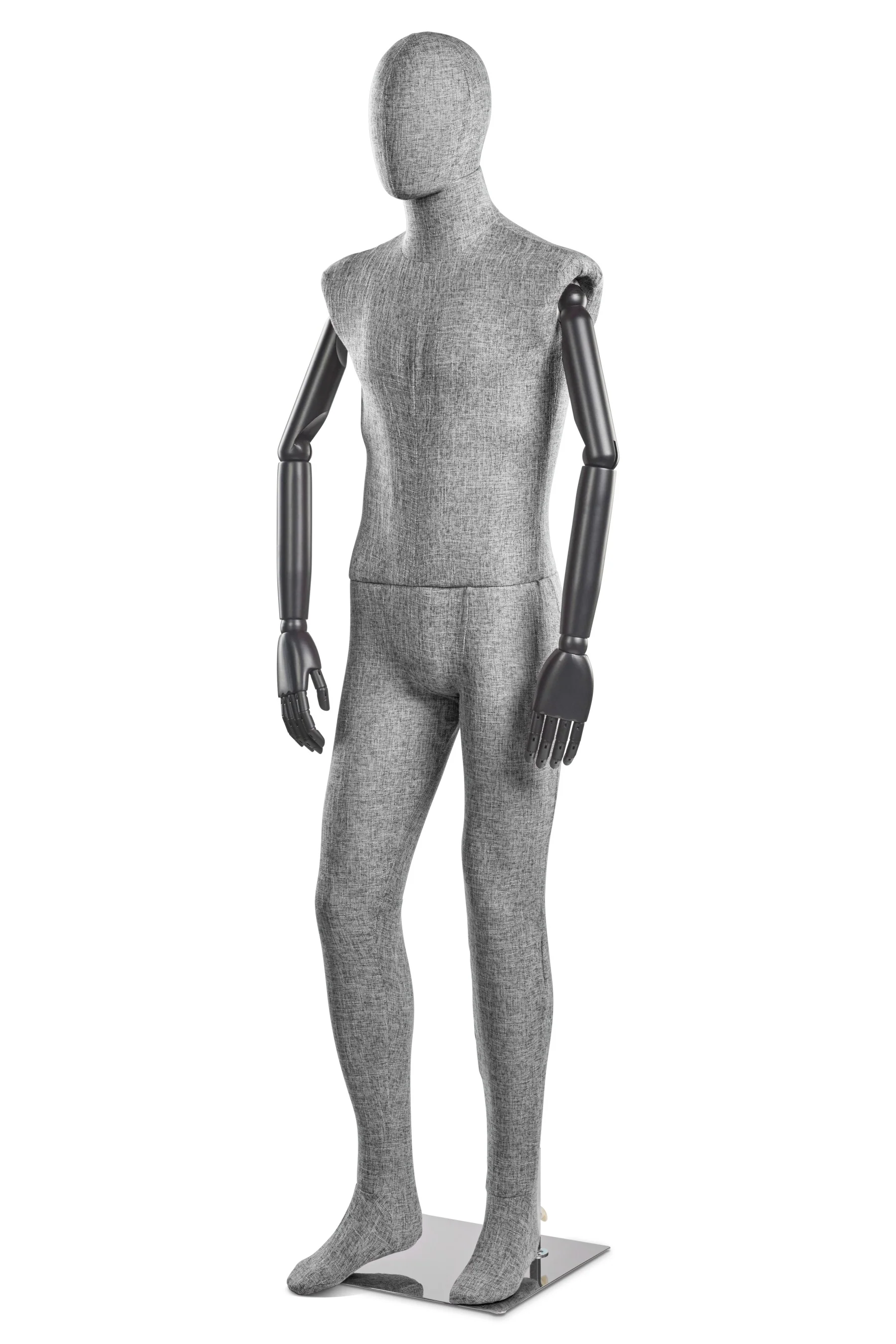 Male Fabric Wrapped Mannequin in Standing or Sitting Pose w/ Articulating Arms (WP Series) - Image 125
