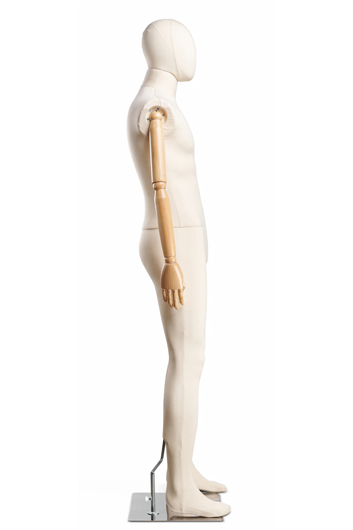 Male Fabric Wrapped Mannequin in Standing or Sitting Pose w/ Articulating Arms (WP Series) - Image 13