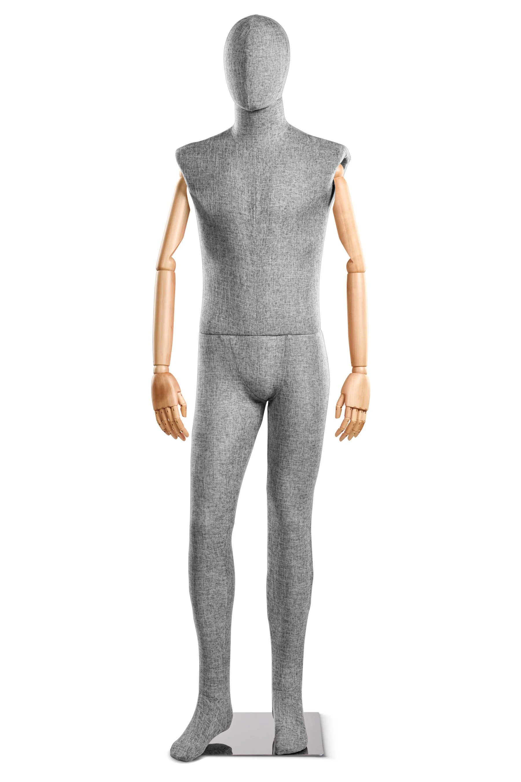 Male Fabric Wrapped Mannequin in Standing or Sitting Pose w/ Articulating Arms (WP Series) - Image 133