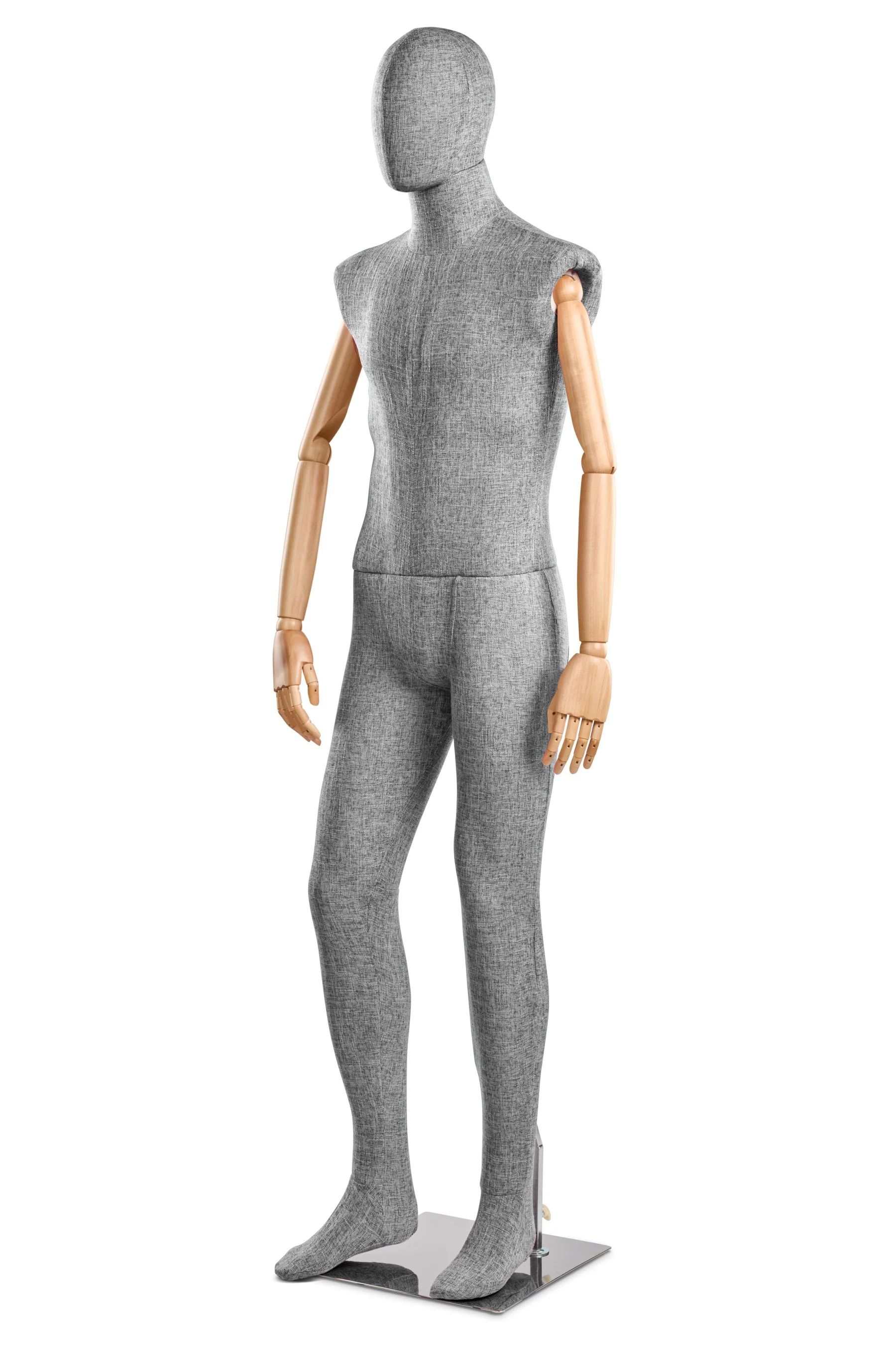 Male Fabric Wrapped Mannequin in Standing or Sitting Pose w/ Articulating Arms (WP Series) - Image 135