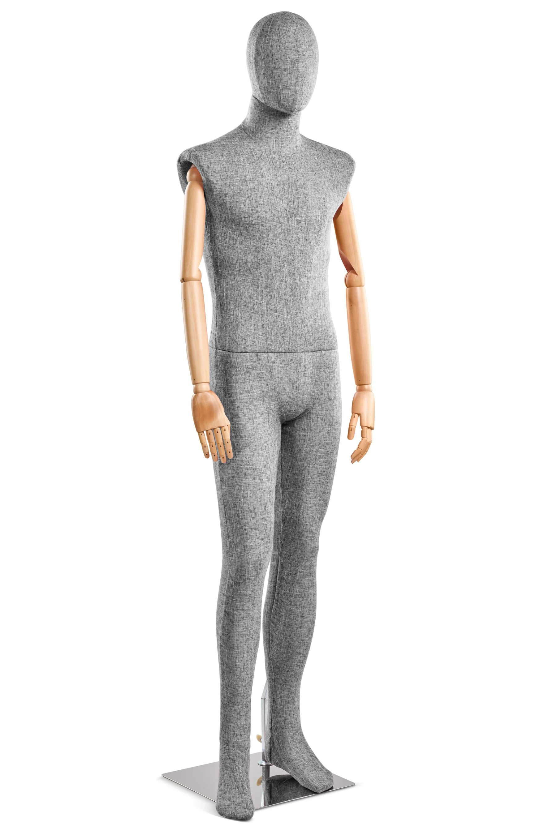 Male Fabric Wrapped Mannequin in Standing or Sitting Pose w/ Articulating Arms (WP Series) - Image 136