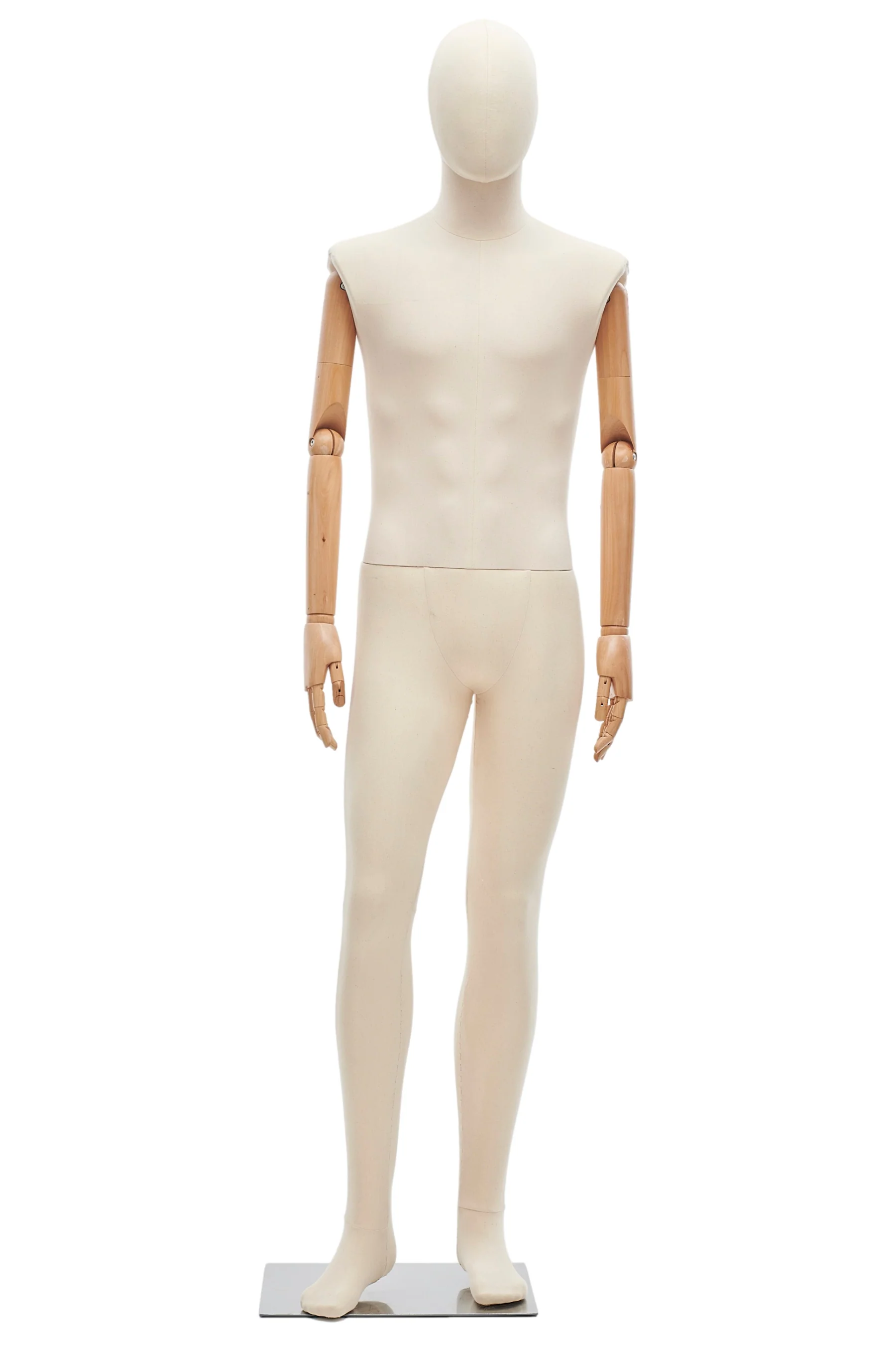 Male Fabric Wrapped Mannequin in Standing or Sitting Pose w/ Articulating Arms (WP Series) - Image 16