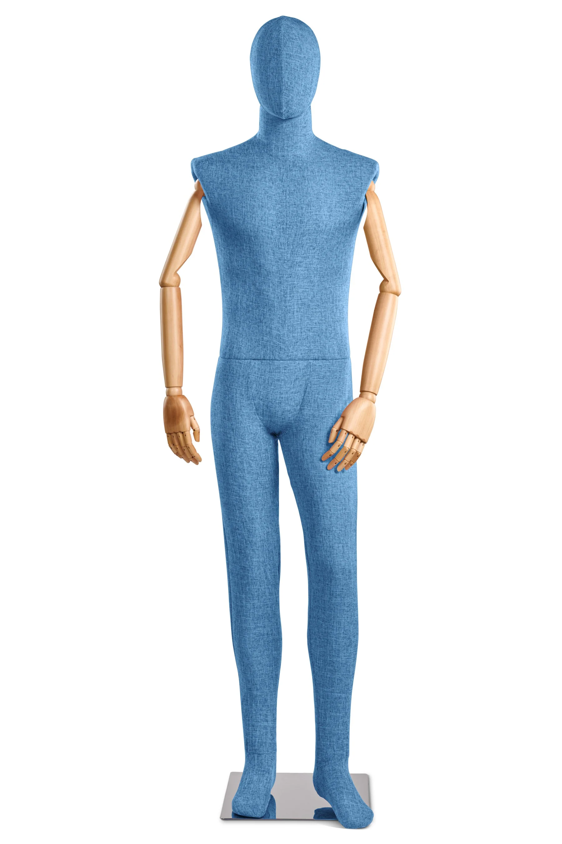Male Fabric Wrapped Mannequin in Standing or Sitting Pose w/ Articulating Arms (WP Series) - Image 164