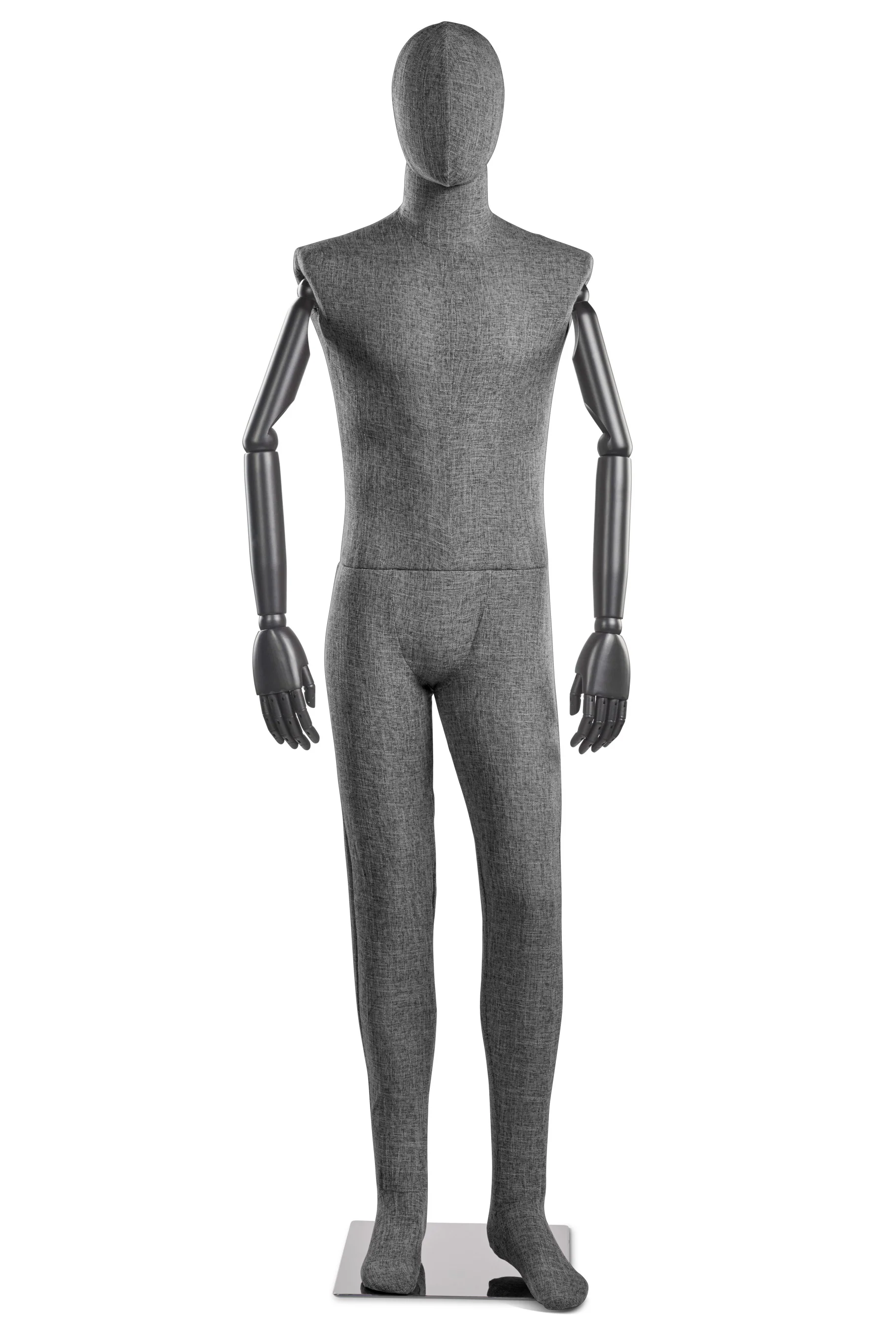Male Fabric Wrapped Mannequin in Standing or Sitting Pose w/ Articulating Arms (WP Series) - Image 169