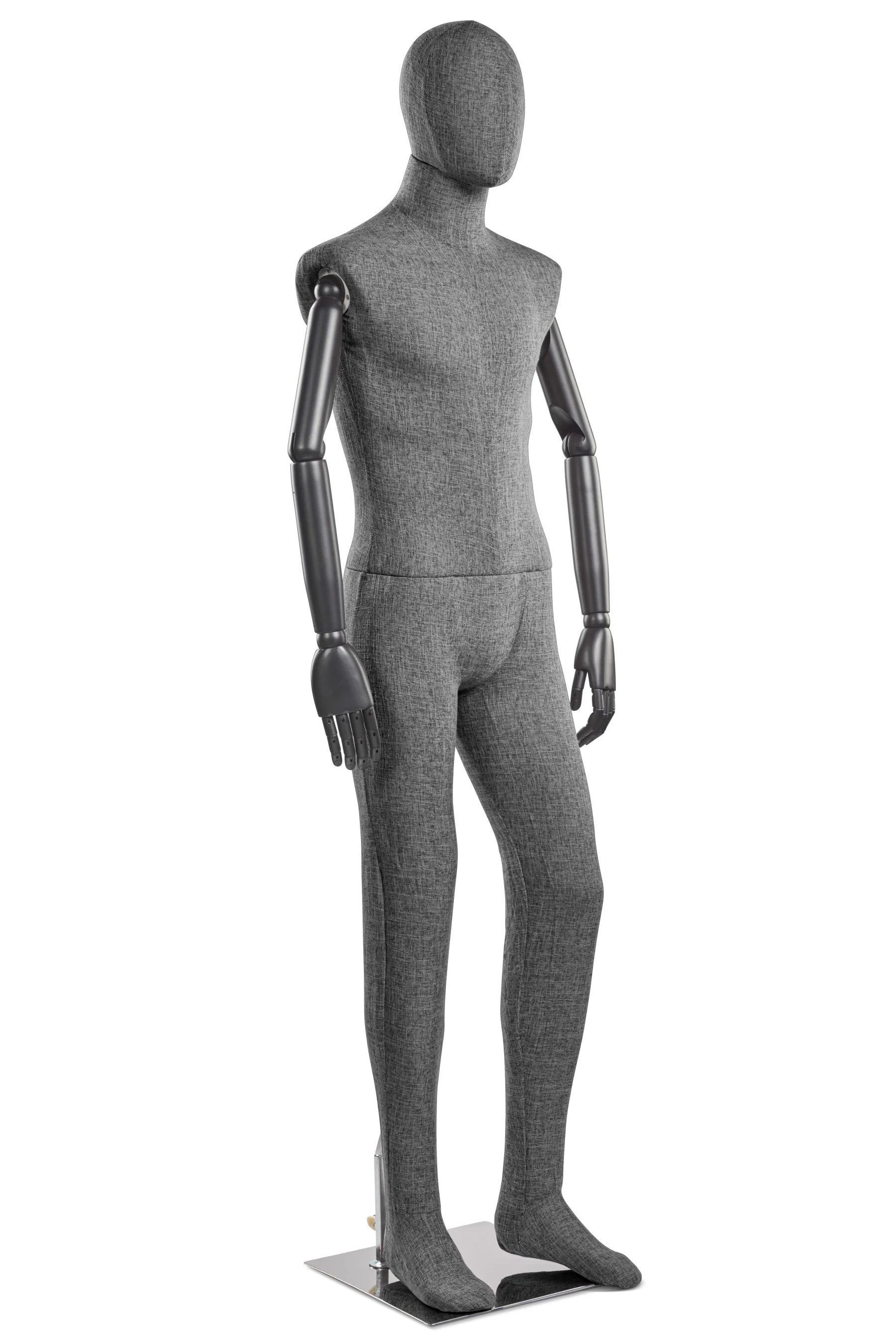 Male Fabric Wrapped Mannequin in Standing or Sitting Pose w/ Articulating Arms (WP Series) - Image 171