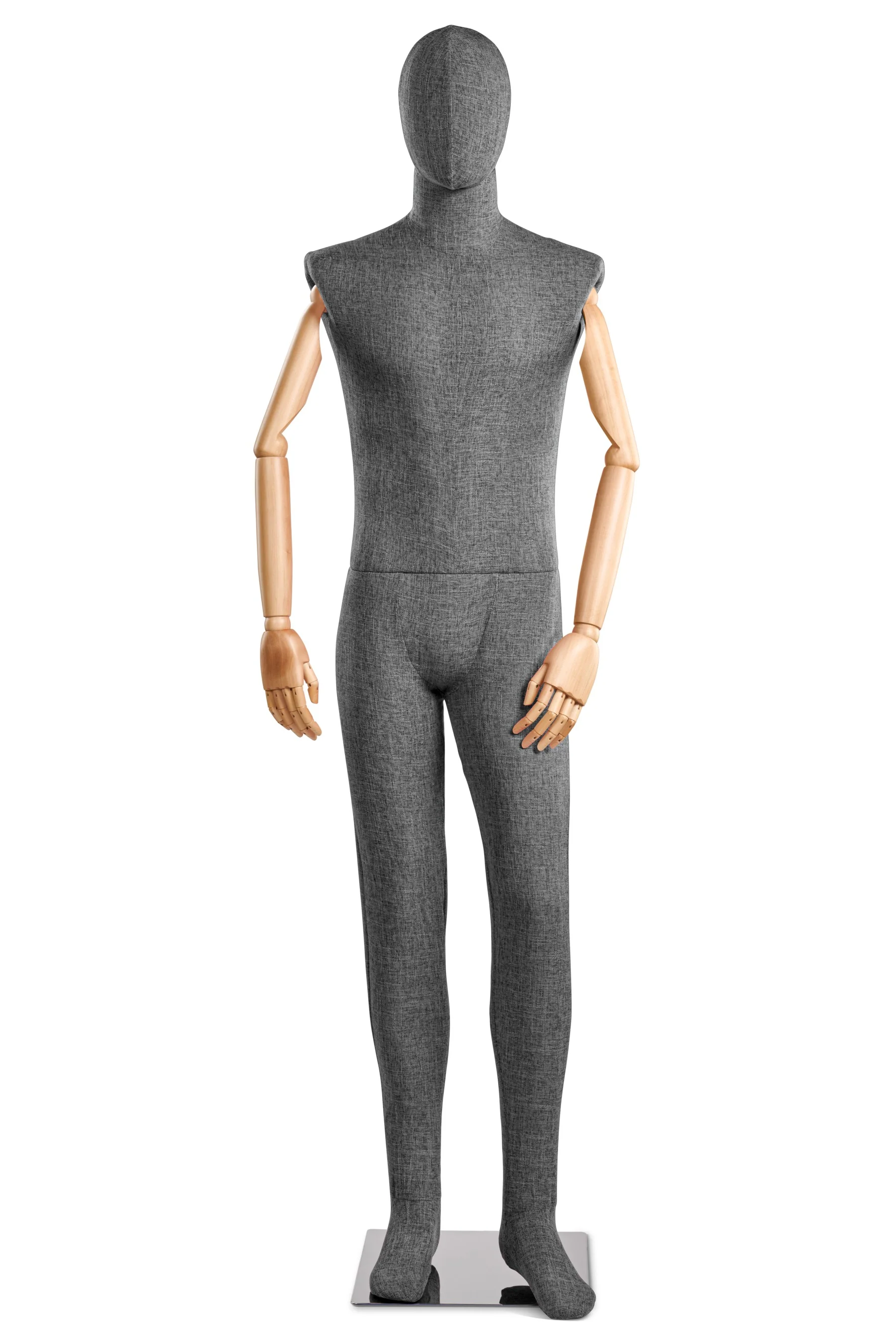Male Fabric Wrapped Mannequin in Standing or Sitting Pose w/ Articulating Arms (WP Series) - Image 179