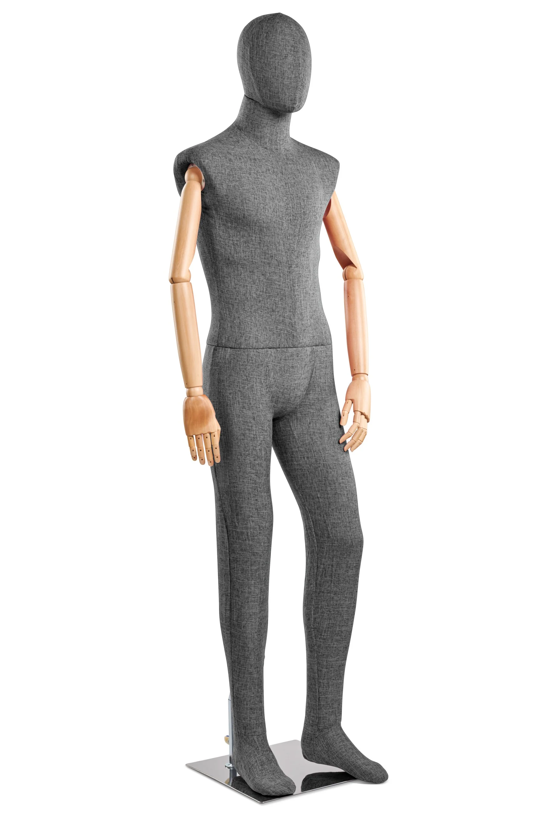 Male Fabric Wrapped Mannequin in Standing or Sitting Pose w/ Articulating Arms (WP Series) - Image 181