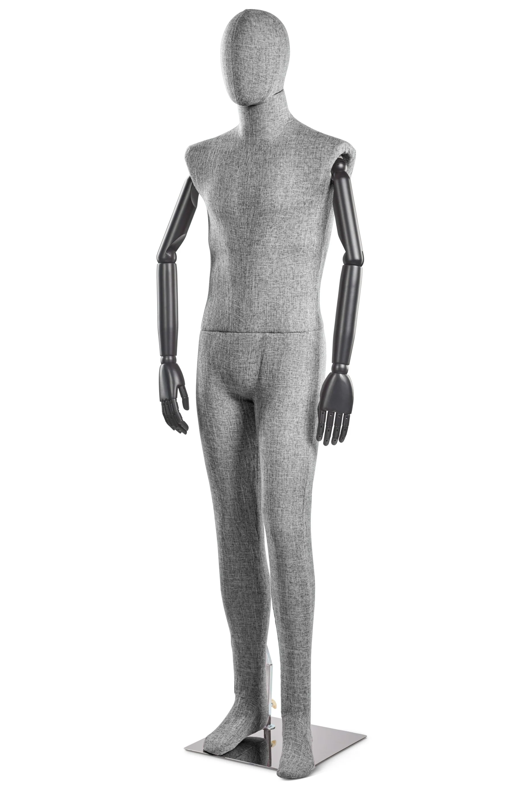 Male Fabric Wrapped Mannequin in Standing or Sitting Pose w/ Articulating Arms (WP Series) - Image 185