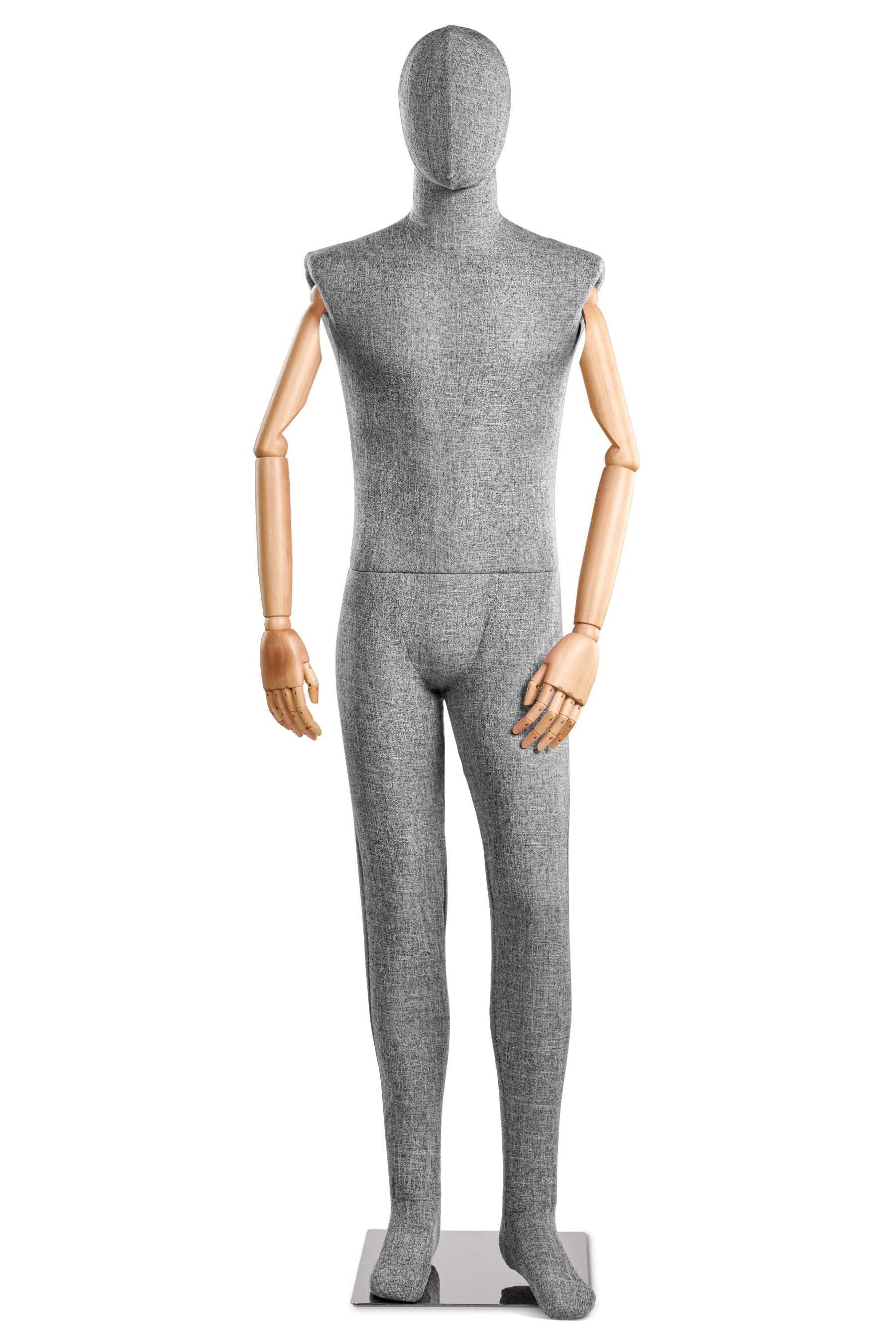 Male Fabric Wrapped Mannequin in Standing or Sitting Pose w/ Articulating Arms (WP Series) - Image 194