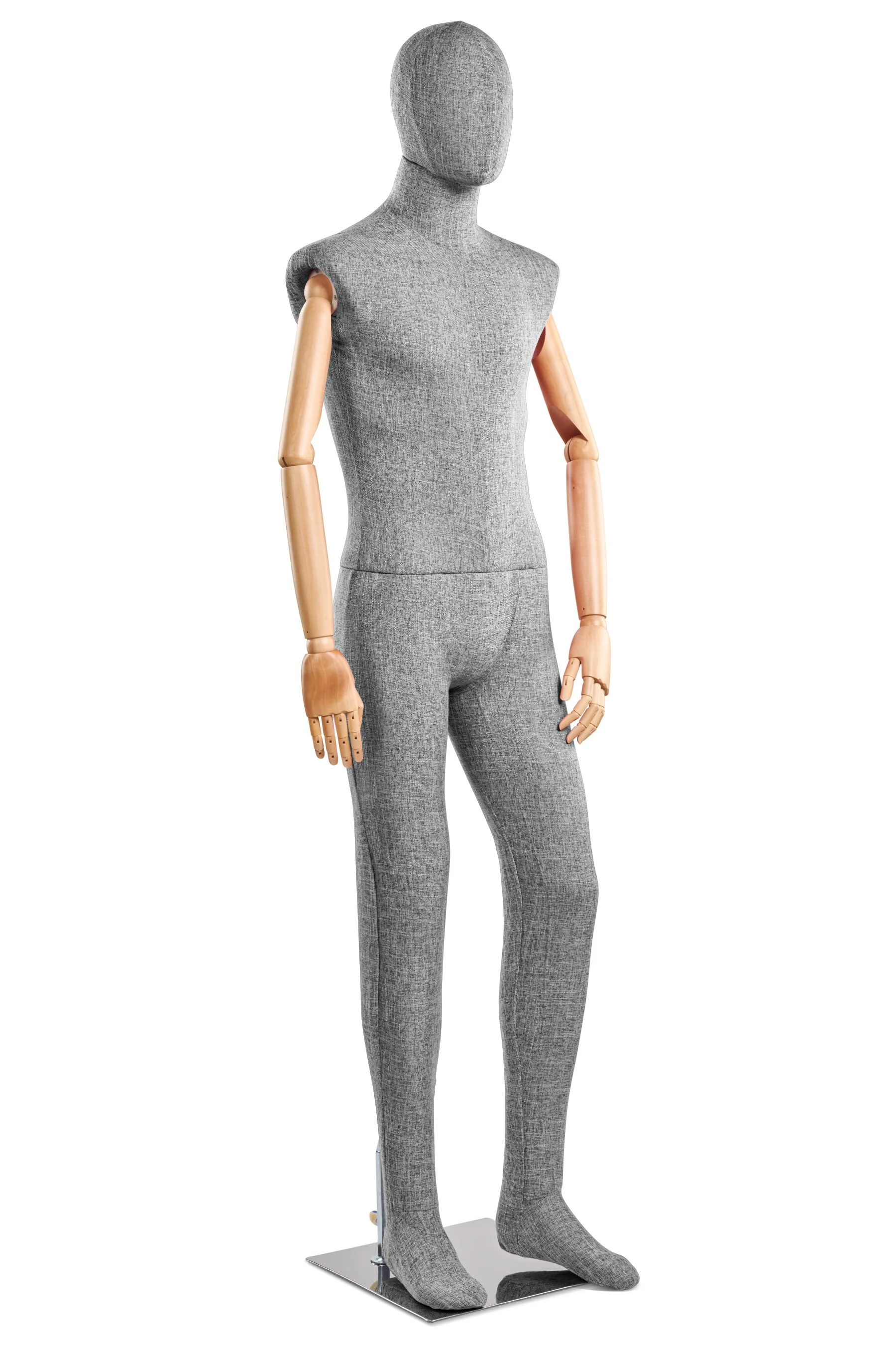 Male Fabric Wrapped Mannequin in Standing or Sitting Pose w/ Articulating Arms (WP Series) - Image 196