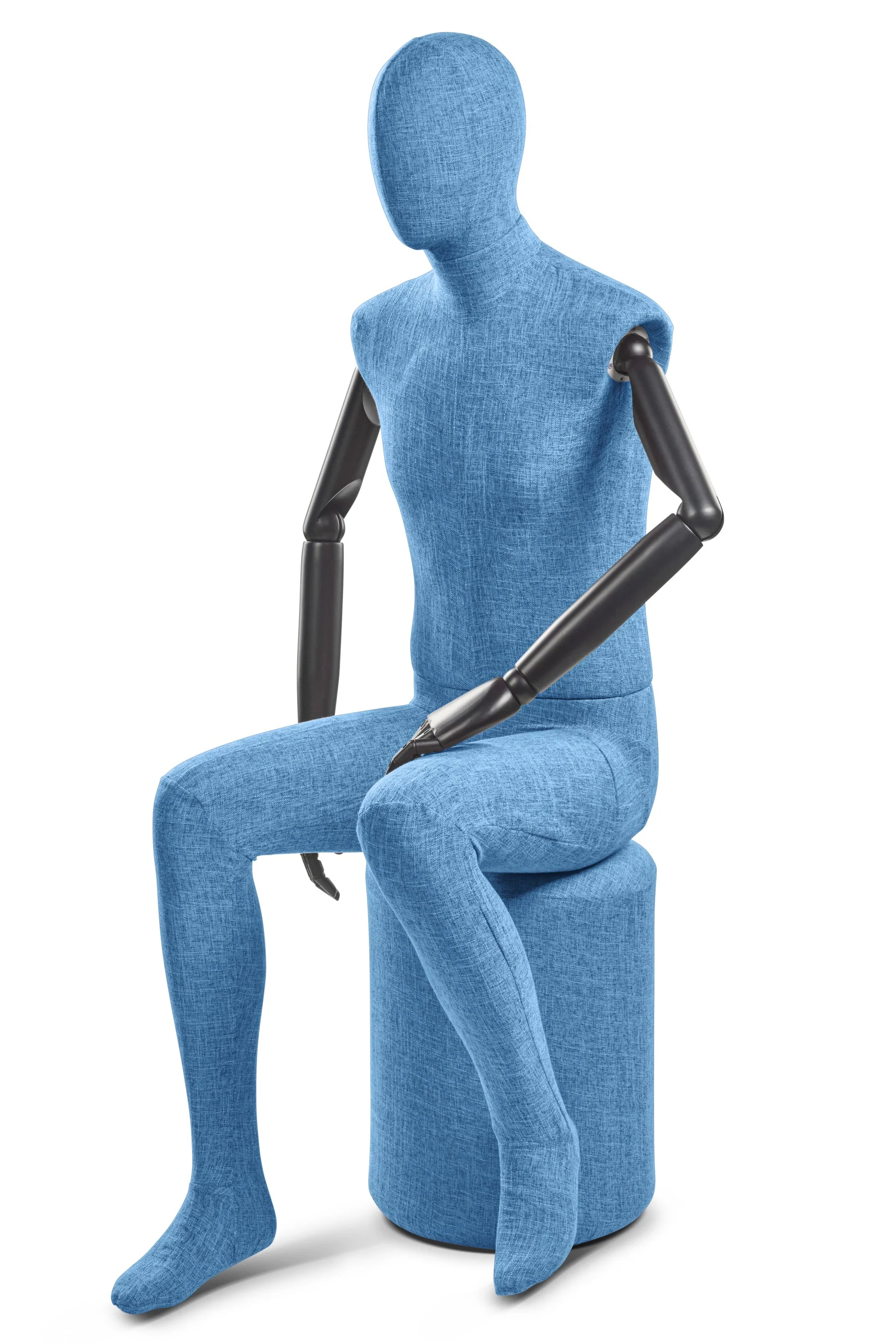 Male Fabric Wrapped Mannequin in Standing or Sitting Pose w/ Articulating Arms (WP Series) - Image 215
