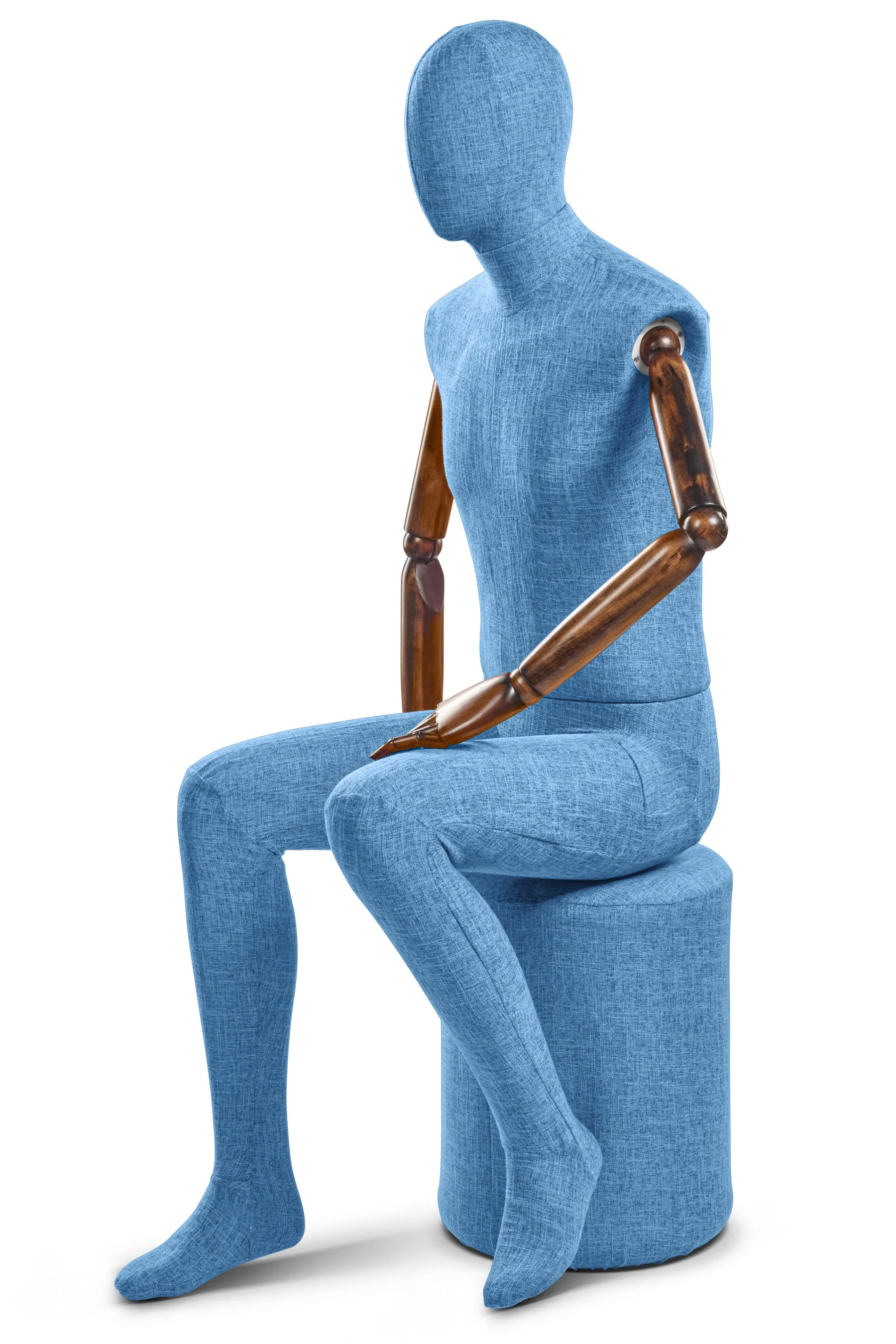 Male Fabric Wrapped Mannequin in Standing or Sitting Pose w/ Articulating Arms (WP Series) - Image 216