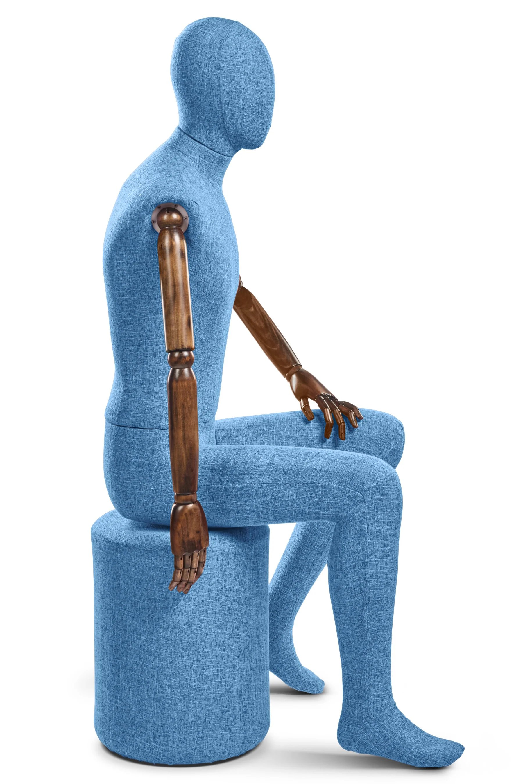 Male Fabric Wrapped Mannequin in Standing or Sitting Pose w/ Articulating Arms (WP Series) - Image 218
