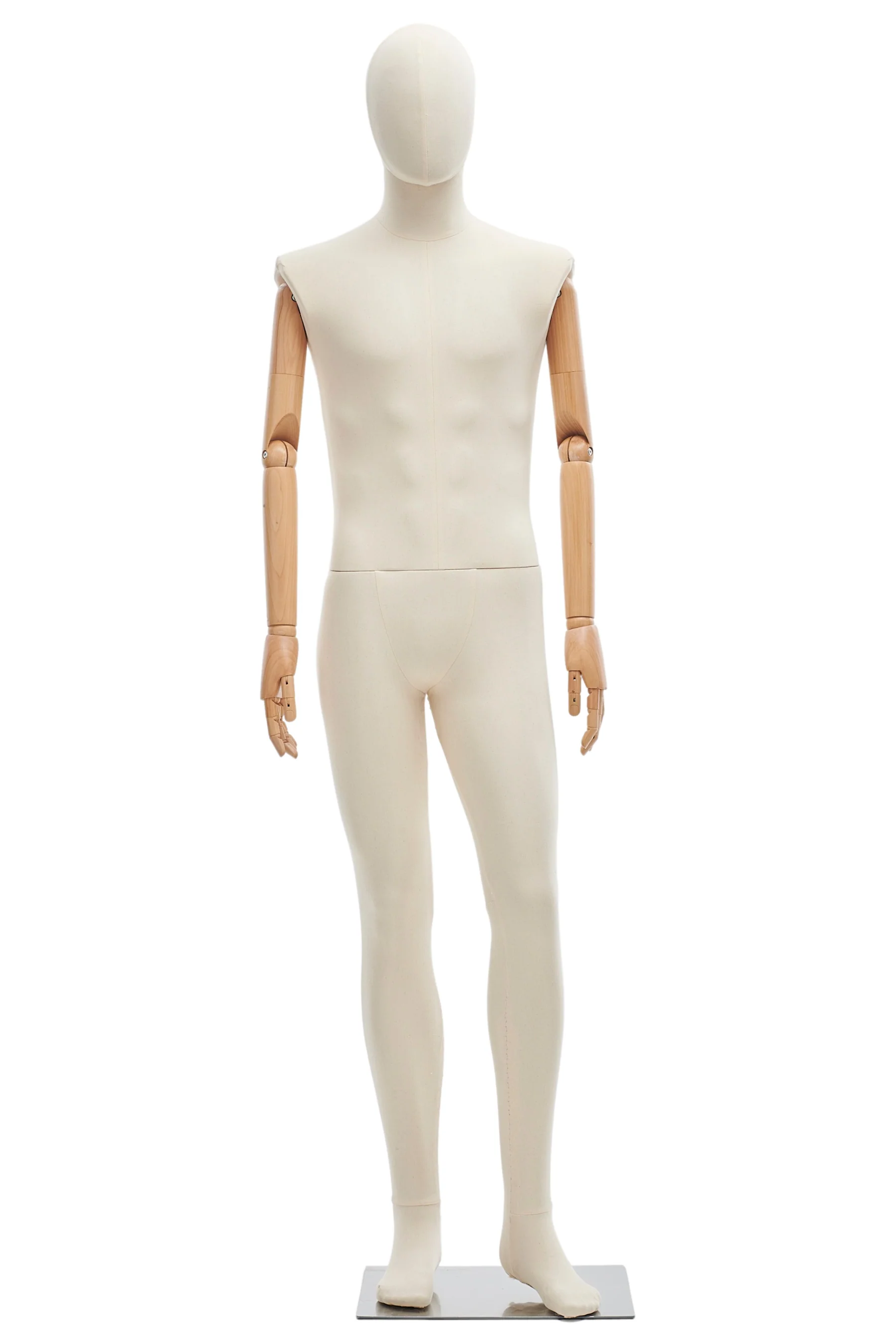 Male Fabric Wrapped Mannequin in Standing or Sitting Pose w/ Articulating Arms (WP Series) - Image 22
