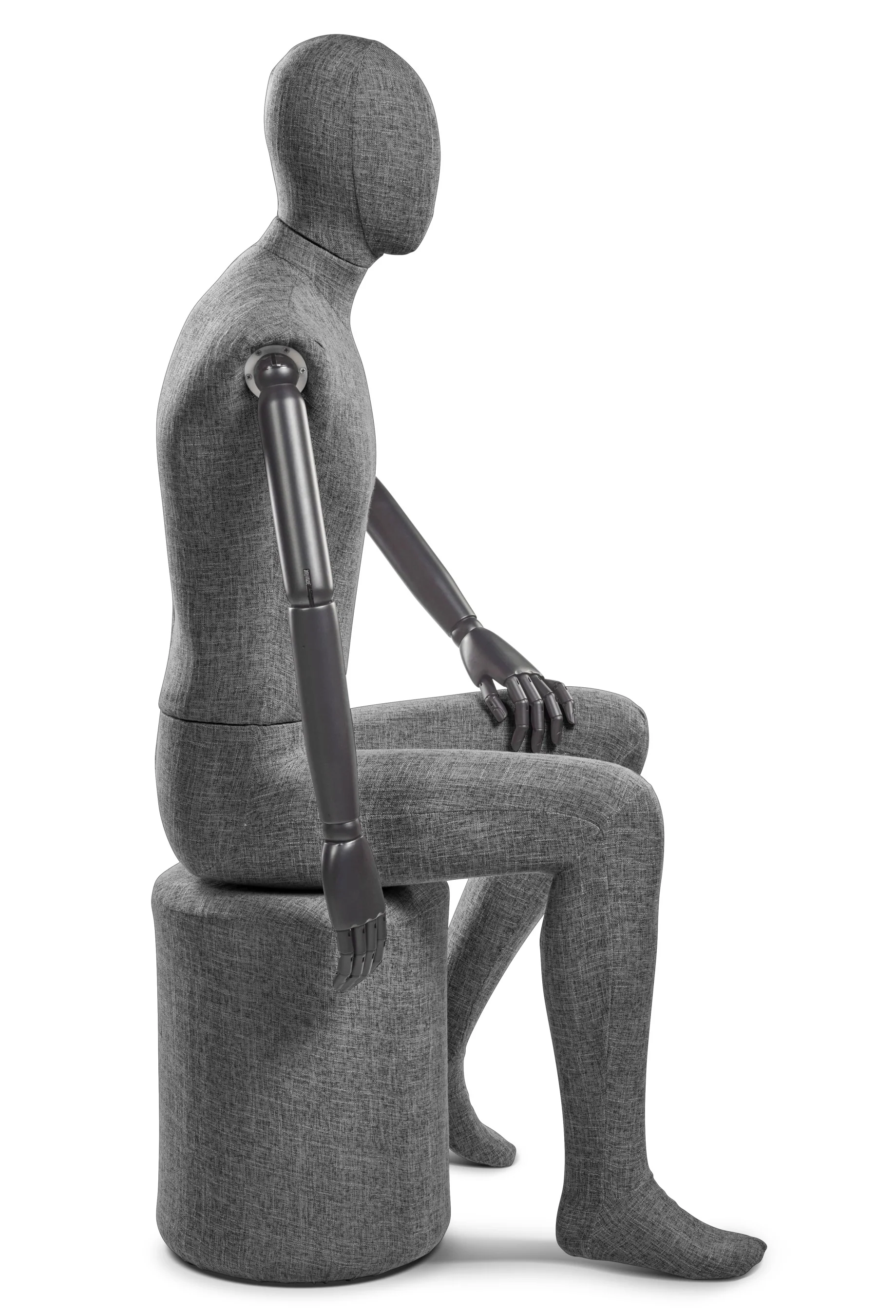 Male Fabric Wrapped Mannequin in Standing or Sitting Pose w/ Articulating Arms (WP Series) - Image 224