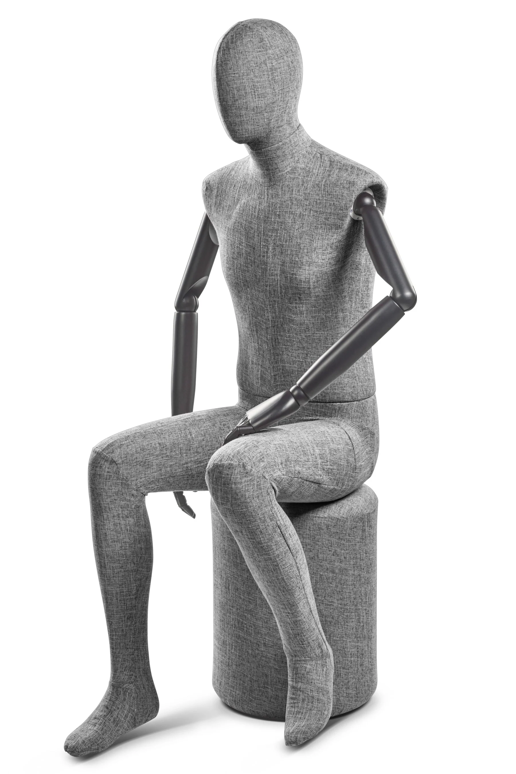 Male Fabric Wrapped Mannequin in Standing or Sitting Pose w/ Articulating Arms (WP Series) - Image 232