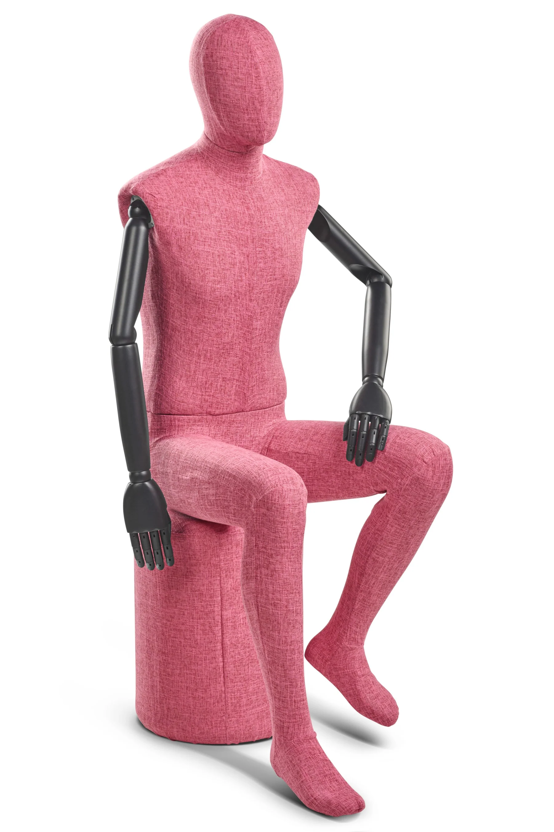 Male Fabric Wrapped Mannequin in Standing or Sitting Pose w/ Articulating Arms (WP Series) - Image 240