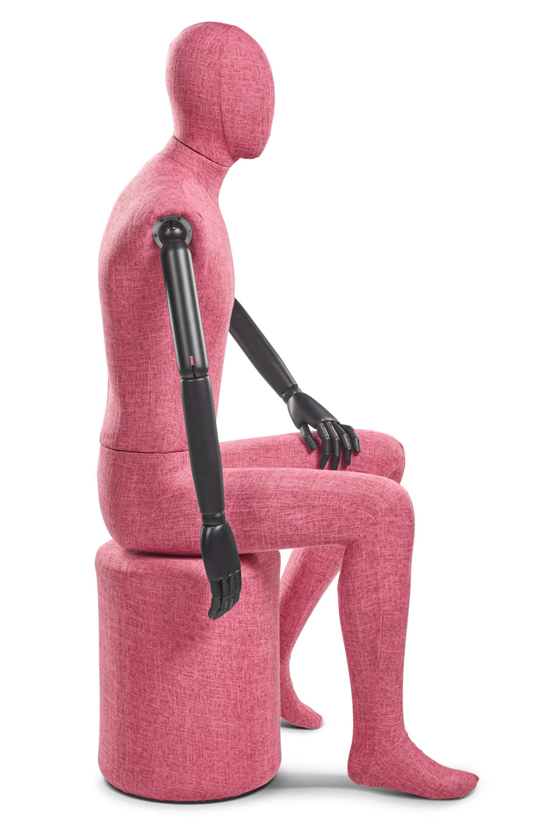 Male Fabric Wrapped Mannequin in Standing or Sitting Pose w/ Articulating Arms (WP Series) - Image 242