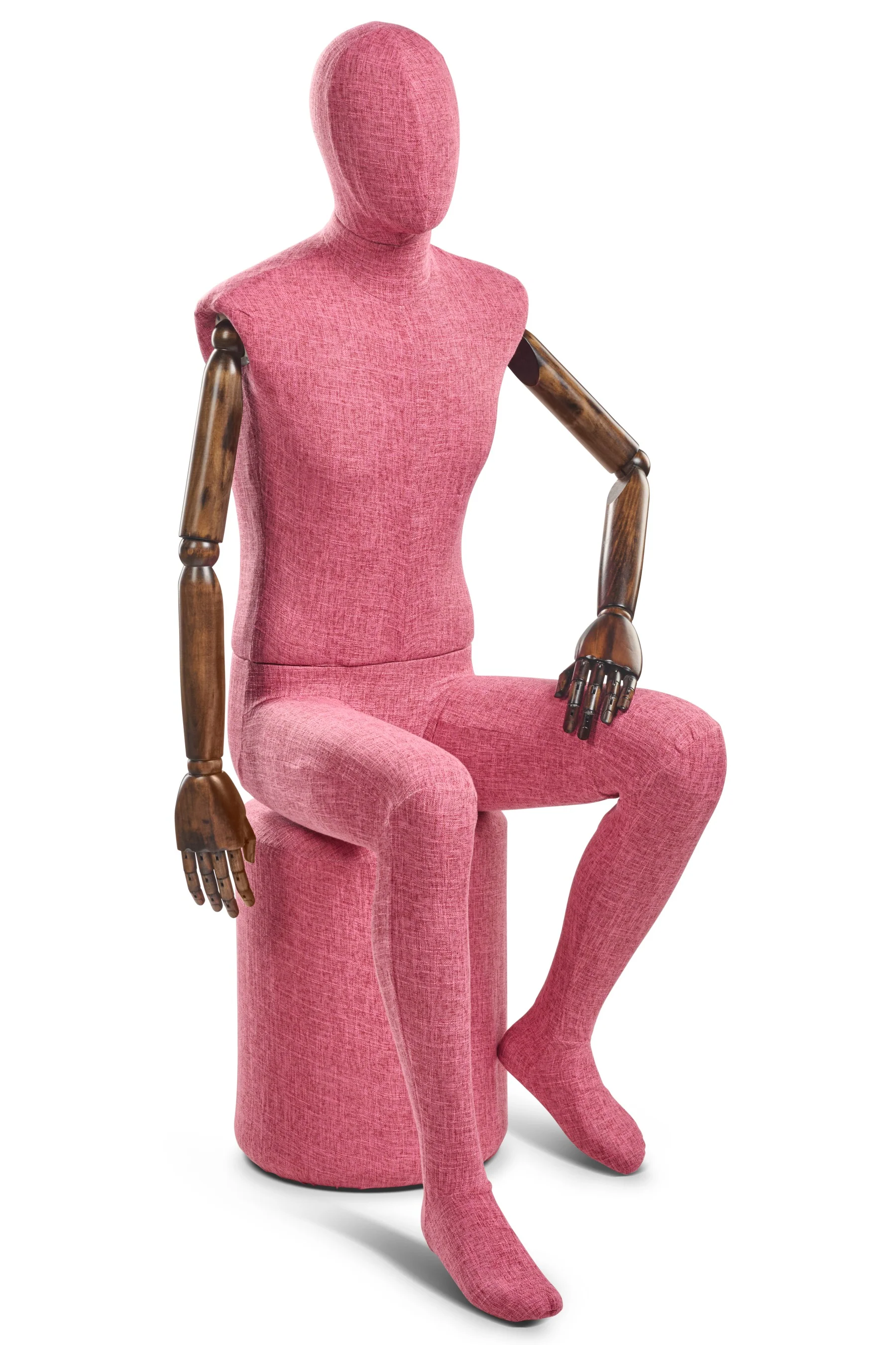 Male Fabric Wrapped Mannequin in Standing or Sitting Pose w/ Articulating Arms (WP Series) - Image 243