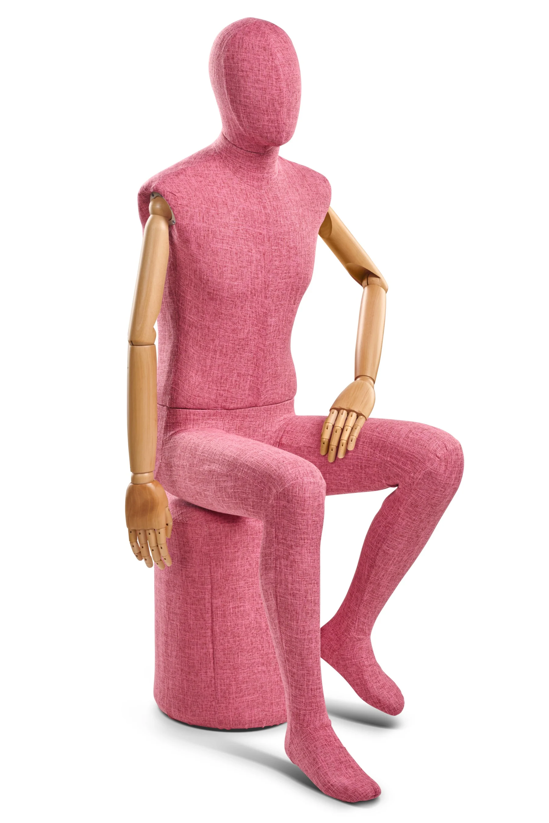 Male Fabric Wrapped Mannequin in Standing or Sitting Pose w/ Articulating Arms (WP Series) - Image 246