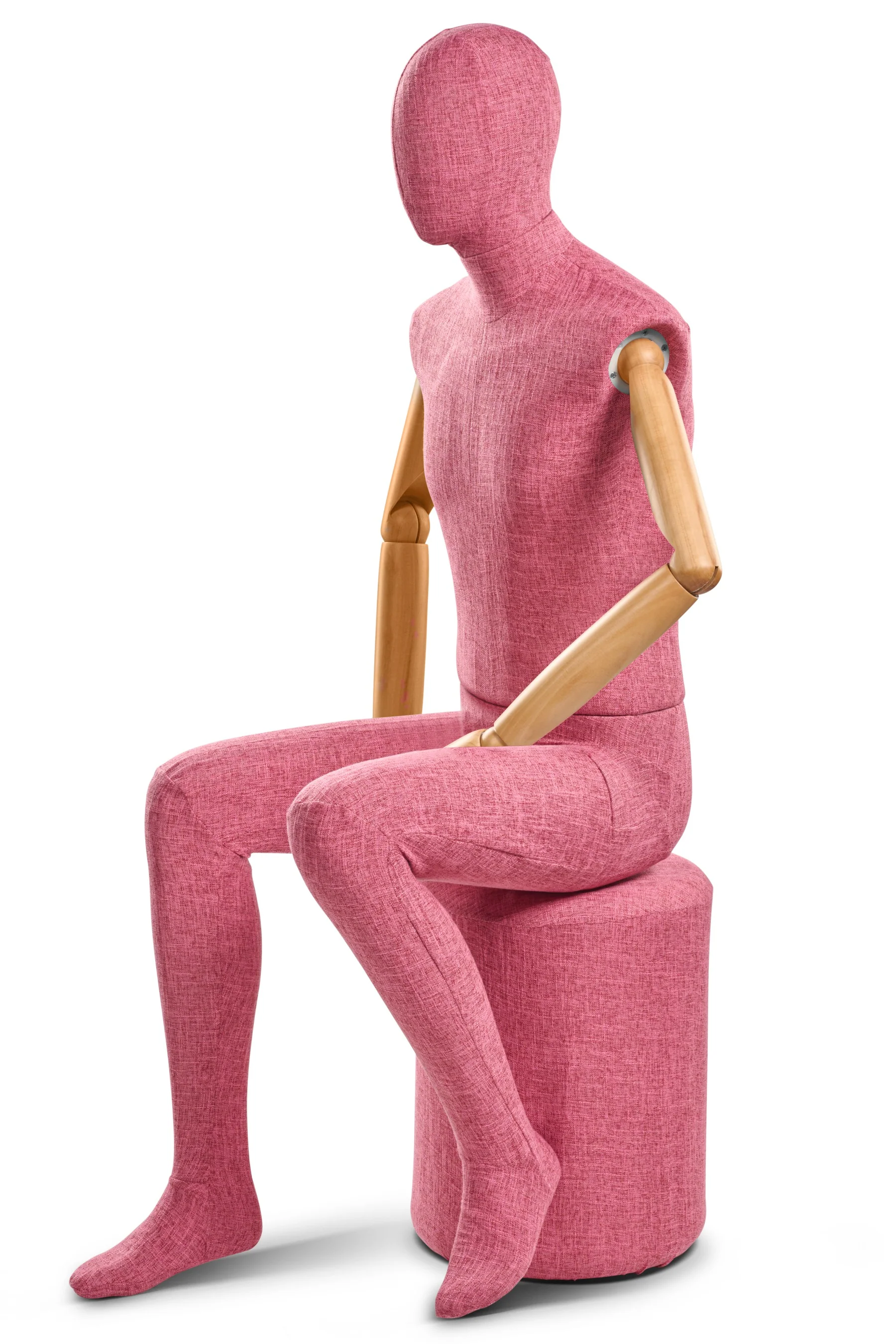 Male Fabric Wrapped Mannequin in Standing or Sitting Pose w/ Articulating Arms (WP Series) - Image 247