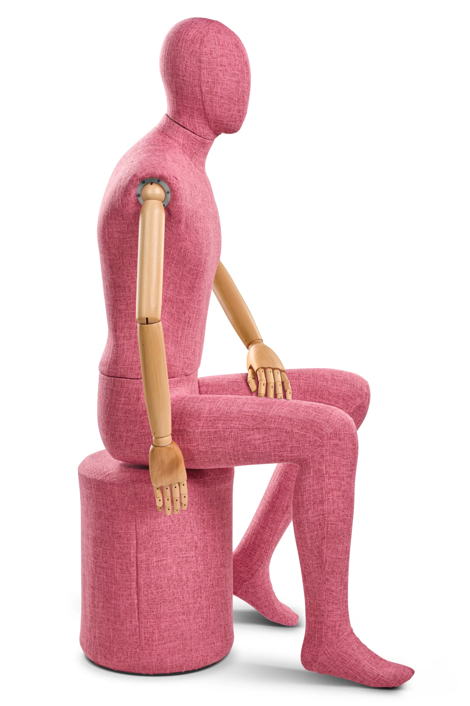 Male Fabric Wrapped Mannequin in Standing or Sitting Pose w/ Articulating Arms (WP Series) - Image 248