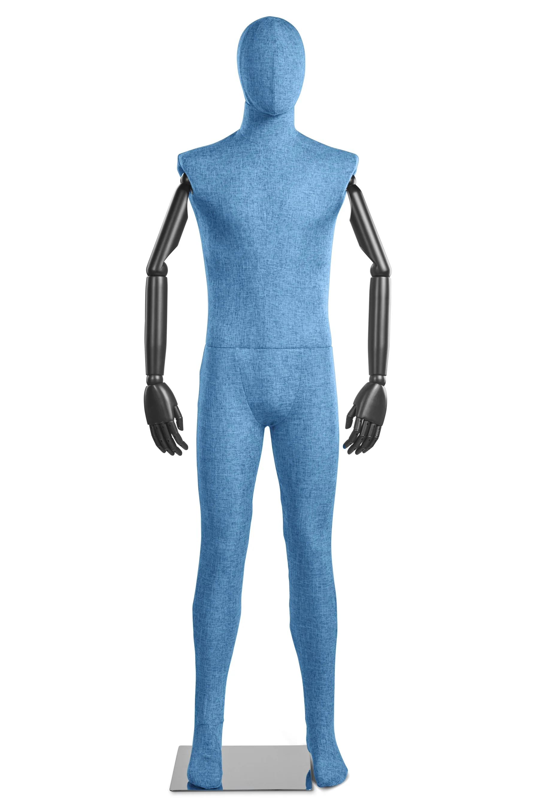 Male Fabric Wrapped Mannequin in Standing or Sitting Pose w/ Articulating Arms (WP Series) - Image 34