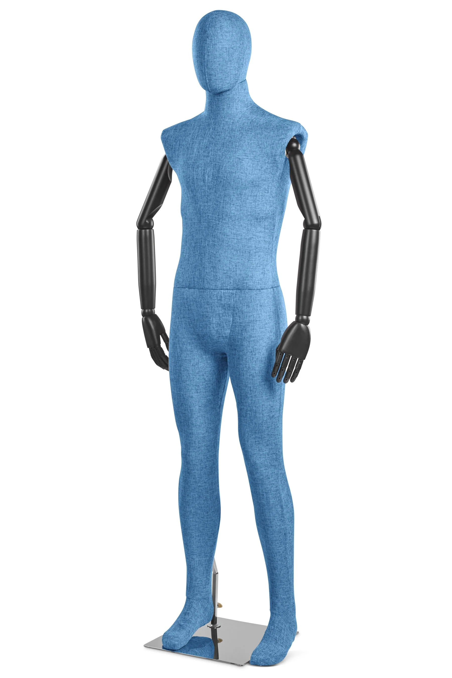 Male Fabric Wrapped Mannequin in Standing or Sitting Pose w/ Articulating Arms (WP Series) - Image 35