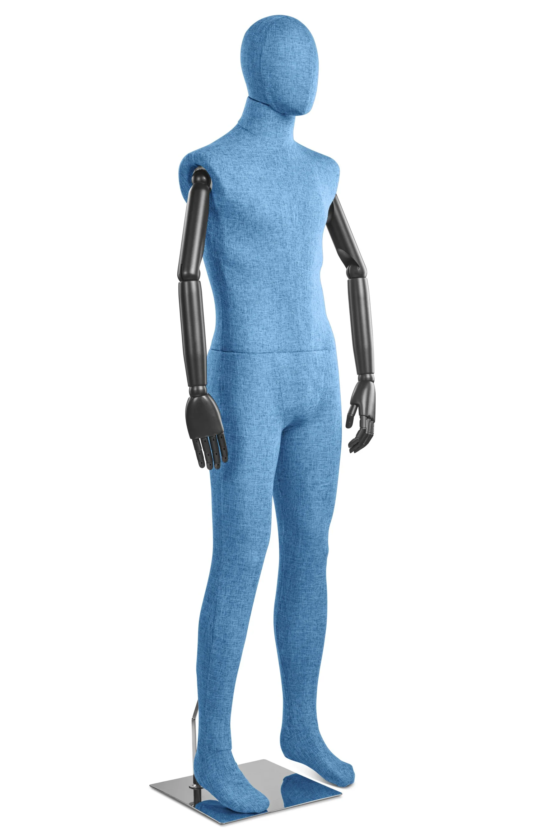 Male Fabric Wrapped Mannequin in Standing or Sitting Pose w/ Articulating Arms (WP Series) - Image 36