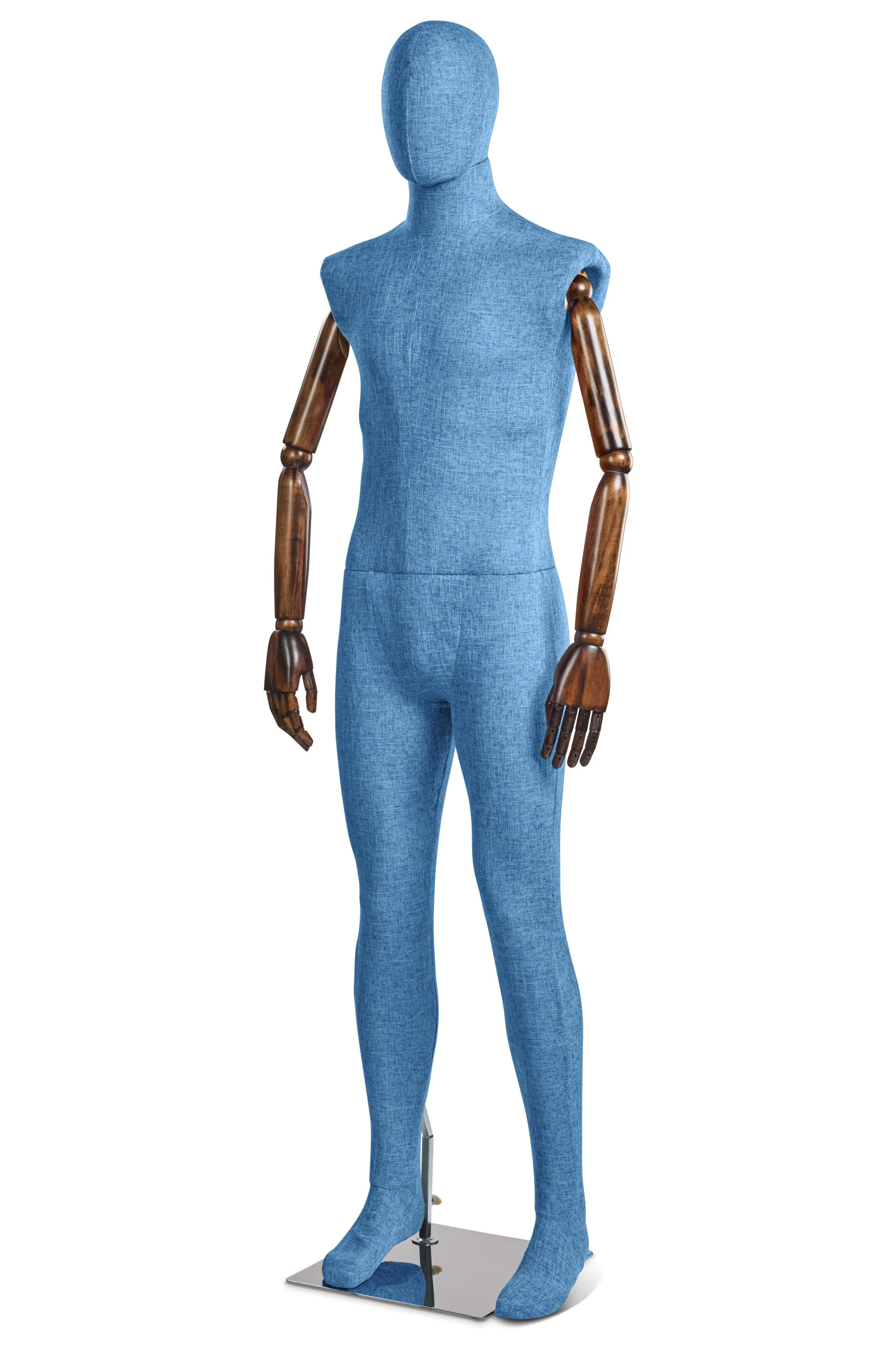 Male Fabric Wrapped Mannequin in Standing or Sitting Pose w/ Articulating Arms (WP Series) - Image 40