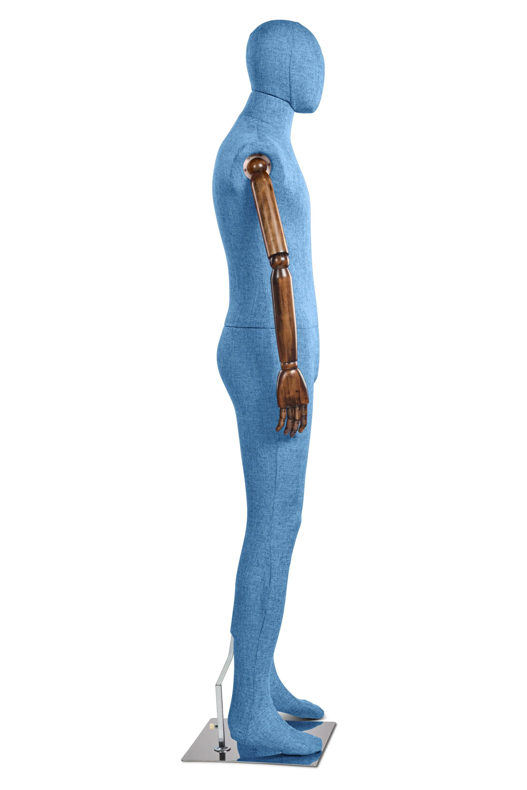Male Fabric Wrapped Mannequin in Standing or Sitting Pose w/ Articulating Arms (WP Series) - Image 43