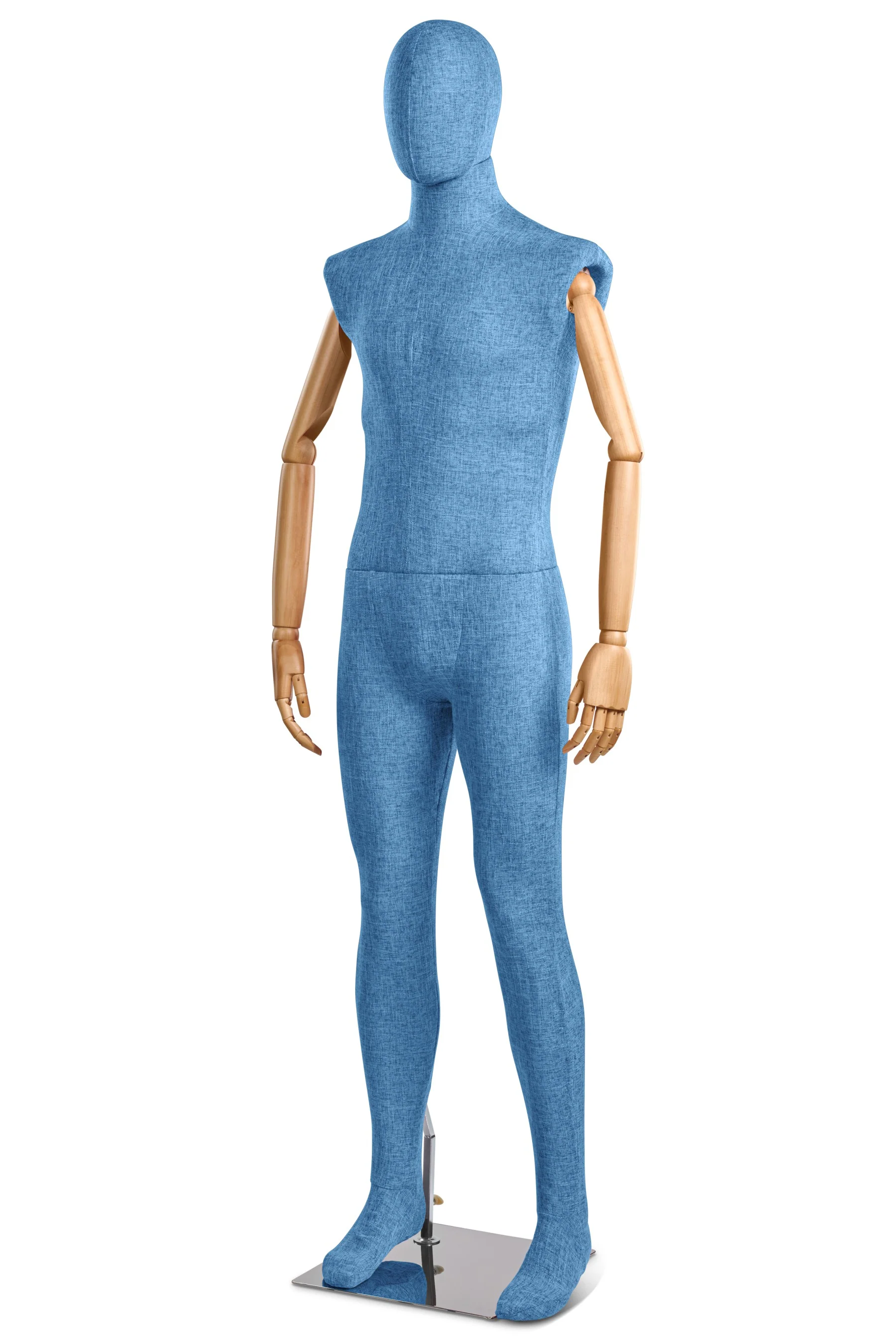 Male Fabric Wrapped Mannequin in Standing or Sitting Pose w/ Articulating Arms (WP Series) - Image 45