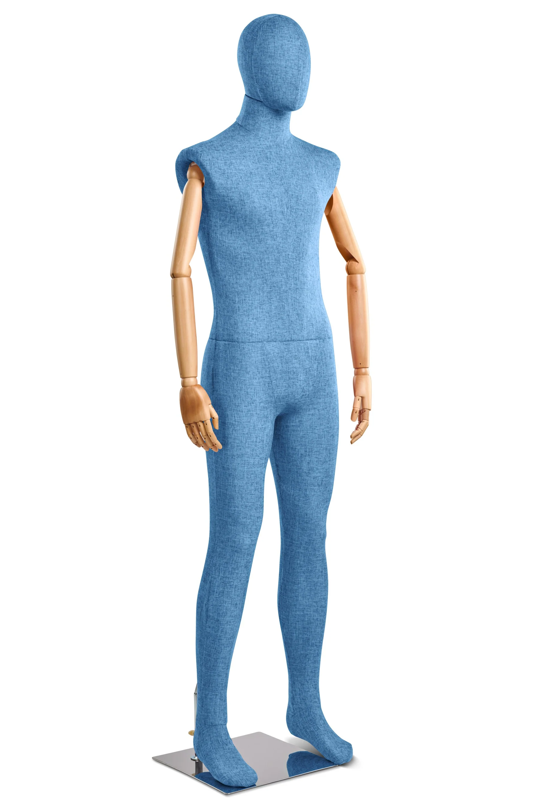 Male Fabric Wrapped Mannequin in Standing or Sitting Pose w/ Articulating Arms (WP Series) - Image 46