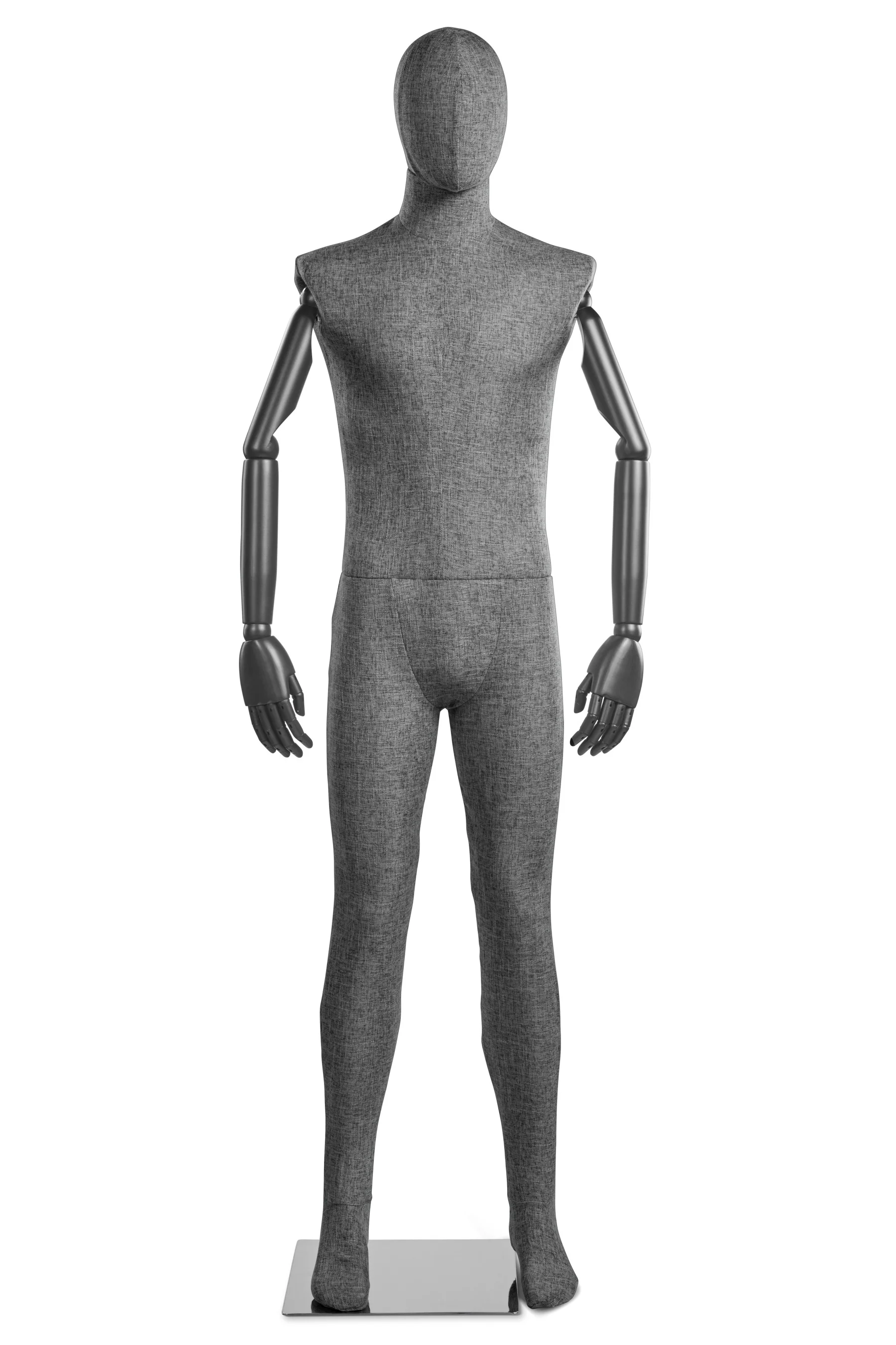 Male Fabric Wrapped Mannequin in Standing or Sitting Pose w/ Articulating Arms (WP Series) - Image 49