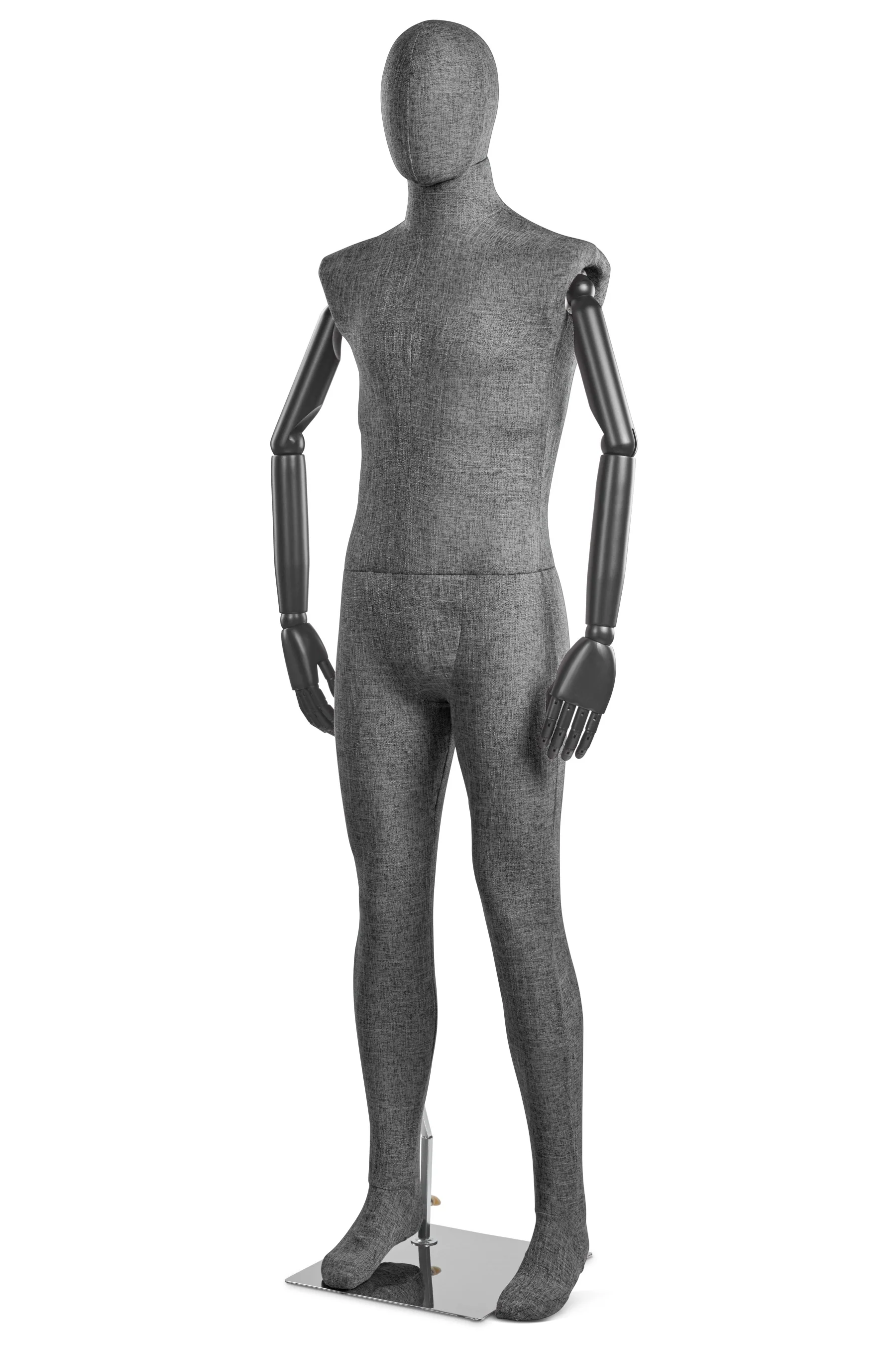 Male Fabric Wrapped Mannequin in Standing or Sitting Pose w/ Articulating Arms (WP Series) - Image 50