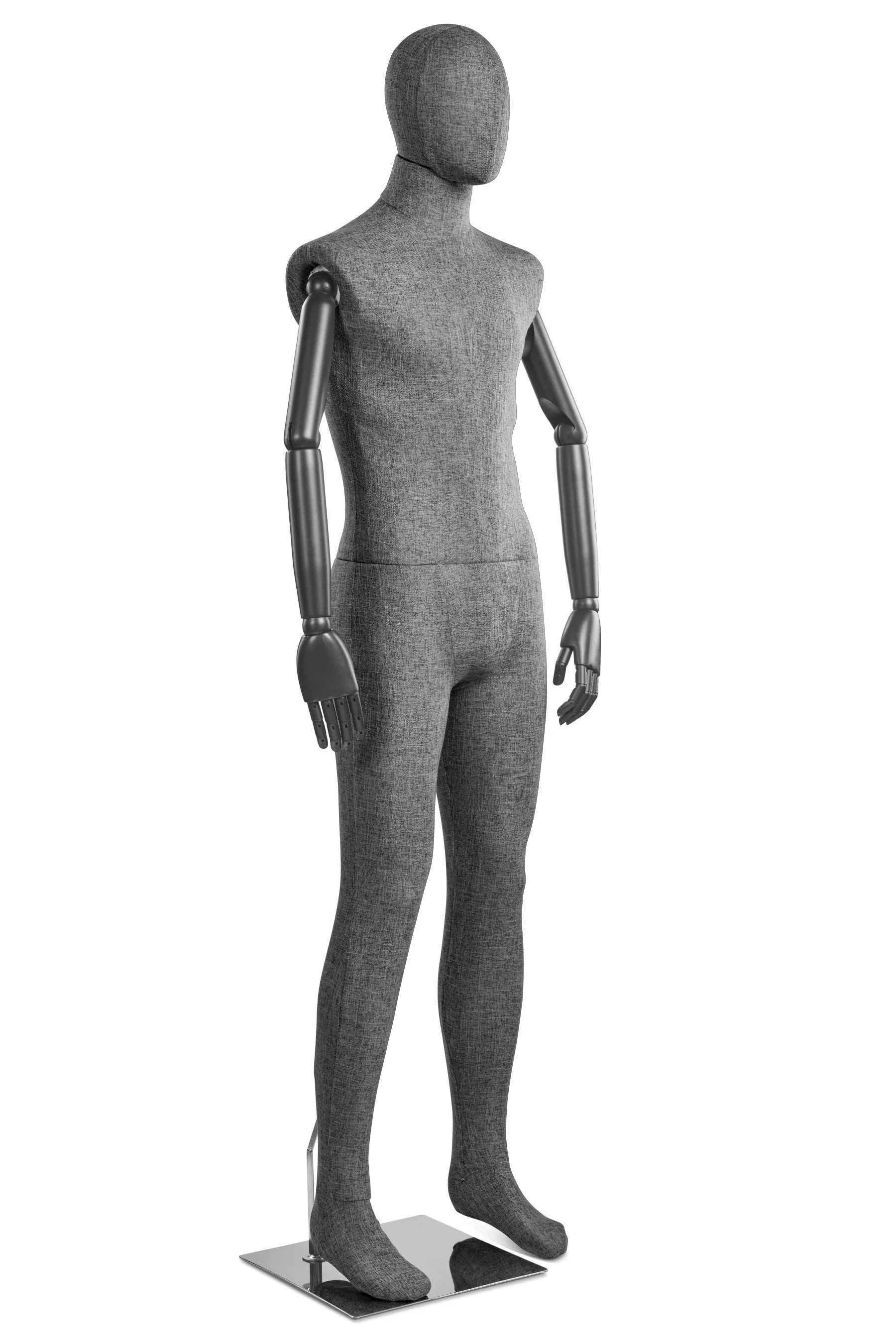 Male Fabric Wrapped Mannequin in Standing or Sitting Pose w/ Articulating Arms (WP Series) - Image 51