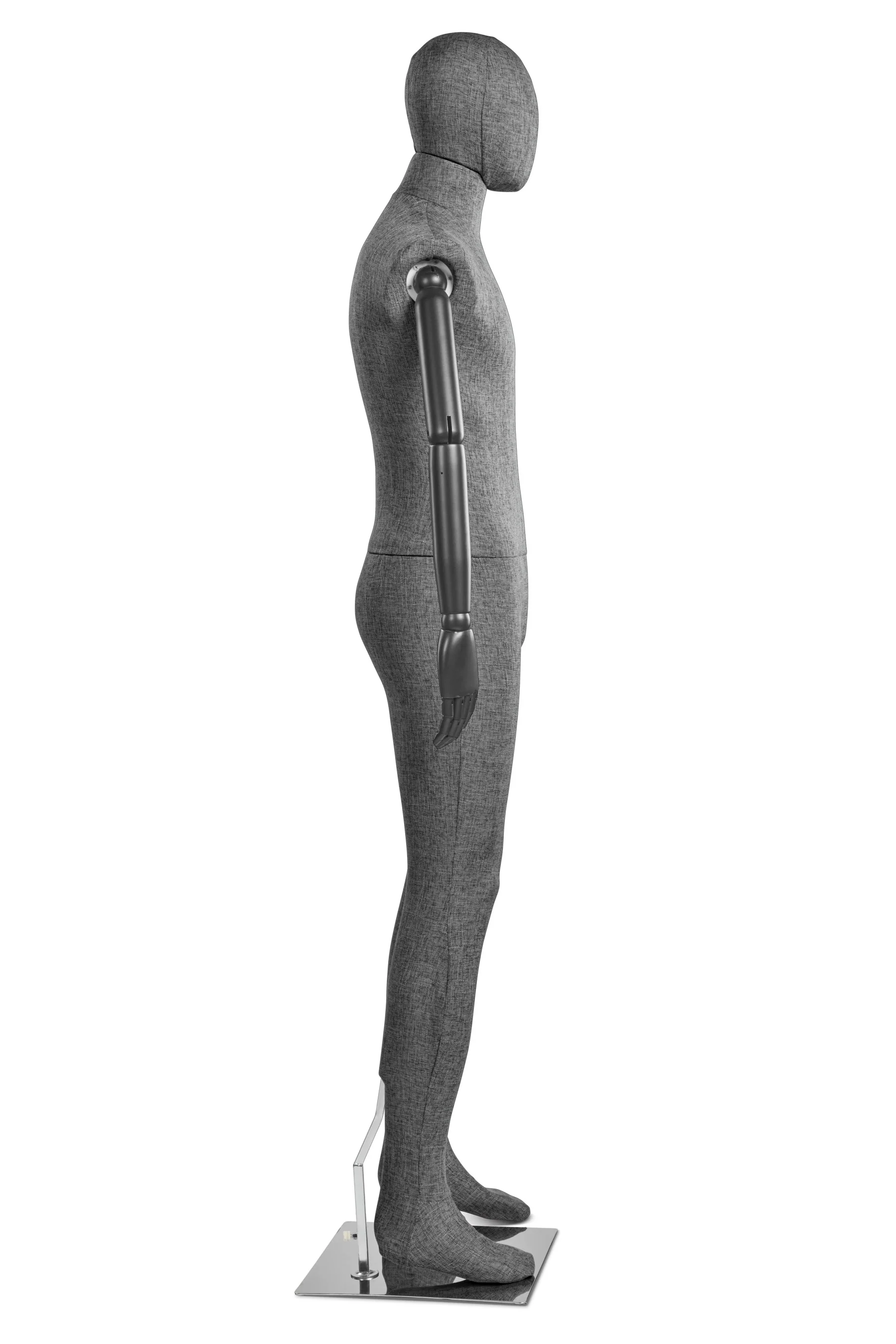 Male Fabric Wrapped Mannequin in Standing or Sitting Pose w/ Articulating Arms (WP Series) - Image 53