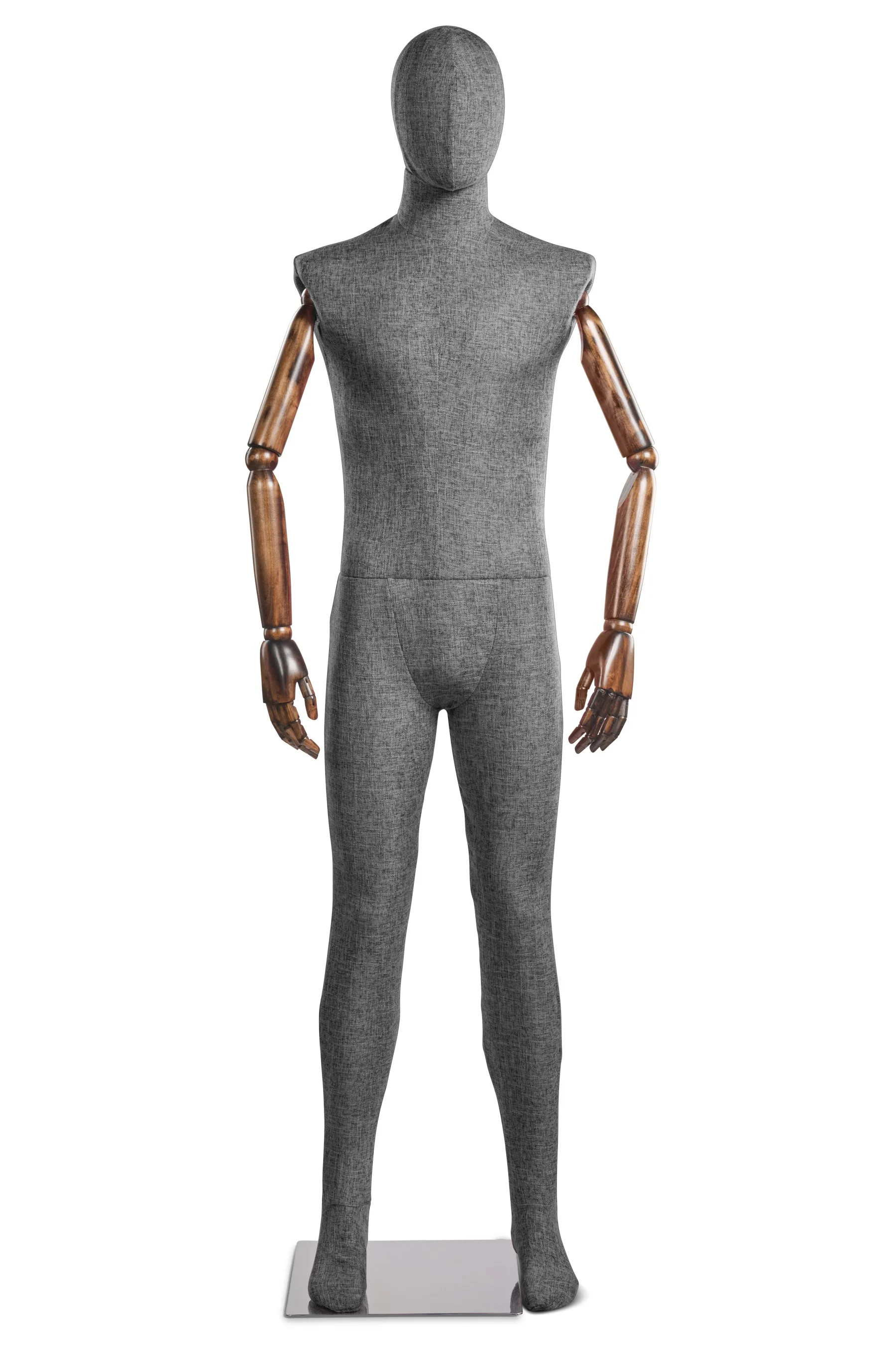 Male Fabric Wrapped Mannequin in Standing or Sitting Pose w/ Articulating Arms (WP Series) - Image 54