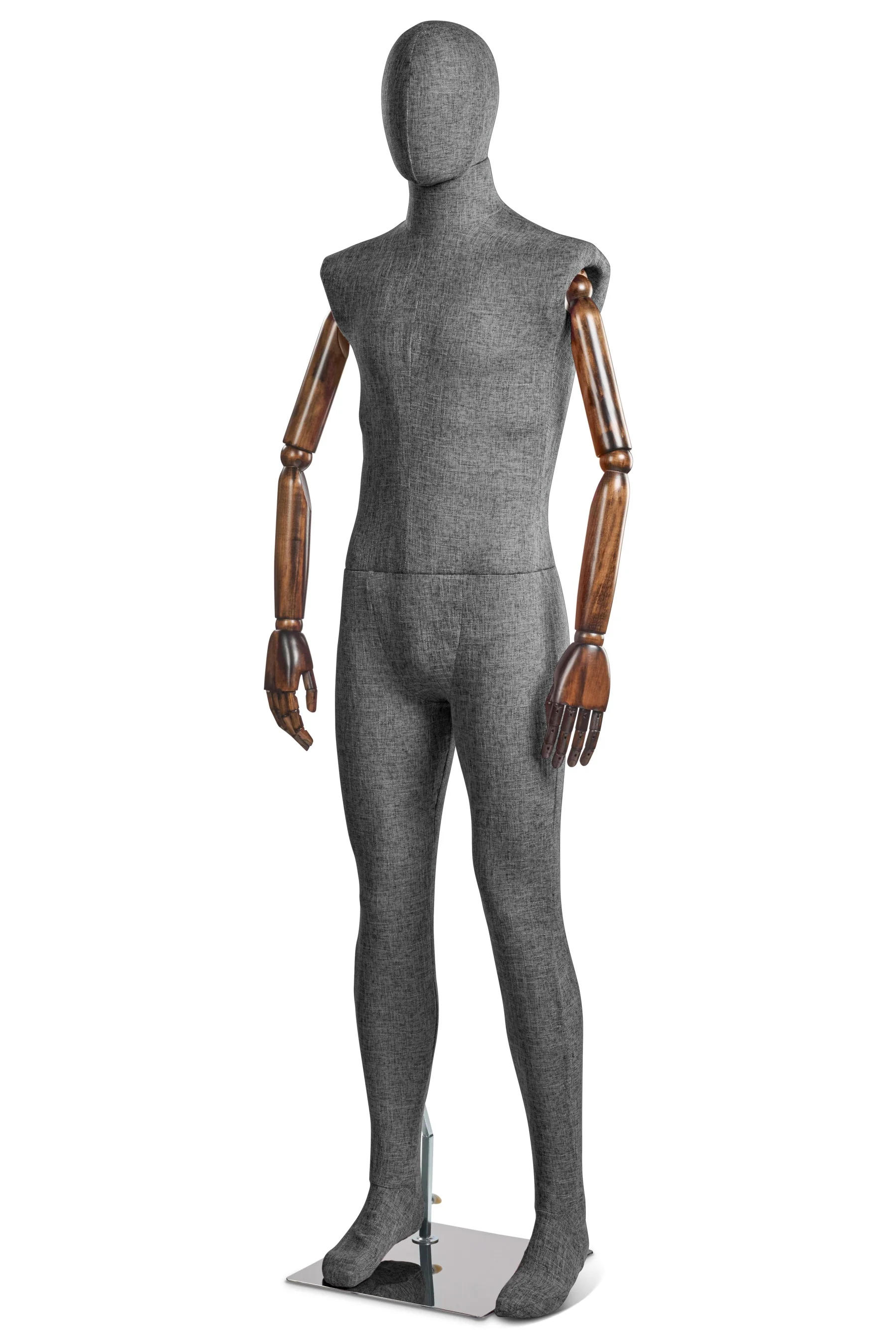 Male Fabric Wrapped Mannequin in Standing or Sitting Pose w/ Articulating Arms (WP Series) - Image 55