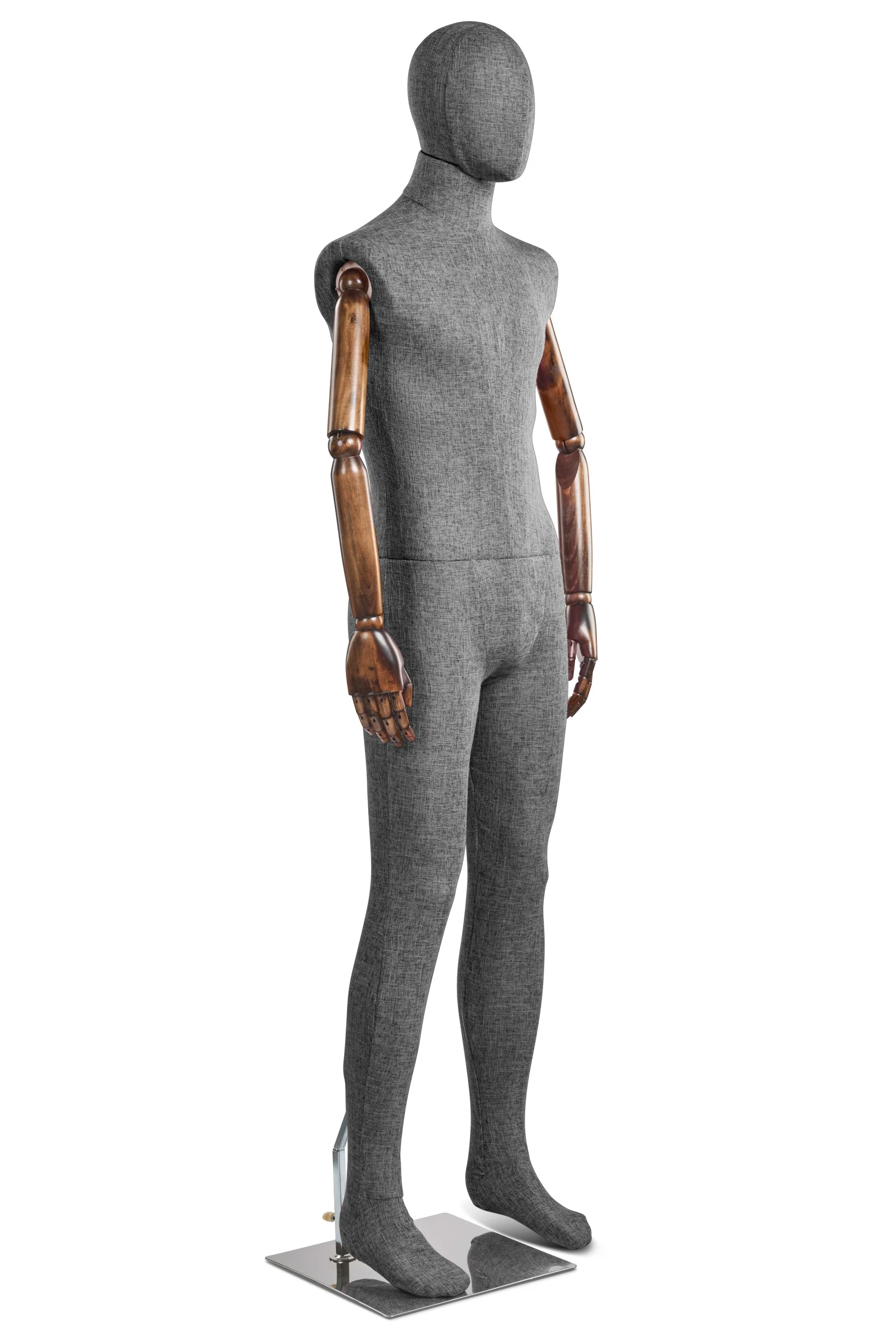 Male Fabric Wrapped Mannequin in Standing or Sitting Pose w/ Articulating Arms (WP Series) - Image 56