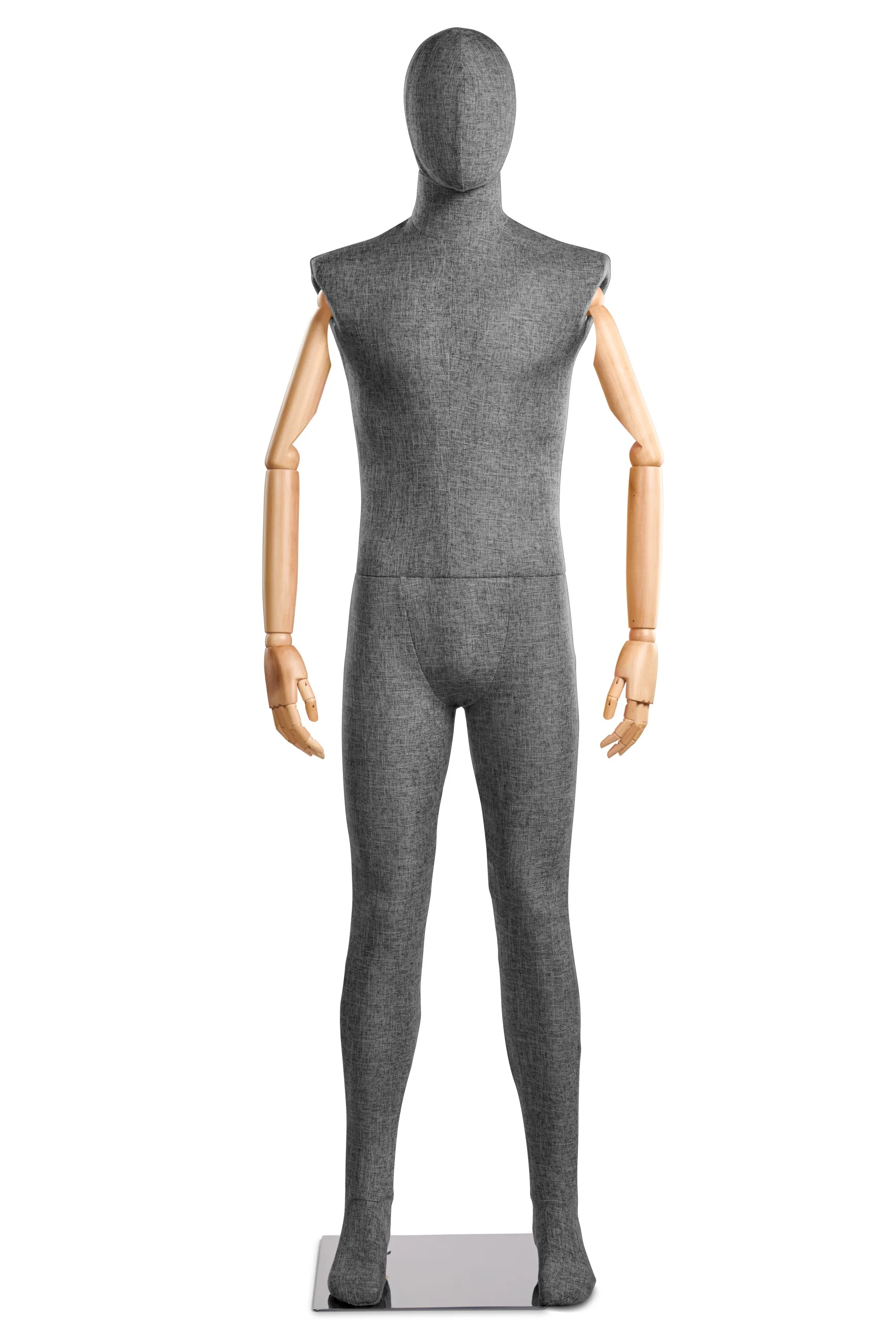 Male Fabric Wrapped Mannequin in Standing or Sitting Pose w/ Articulating Arms (WP Series) - Image 59