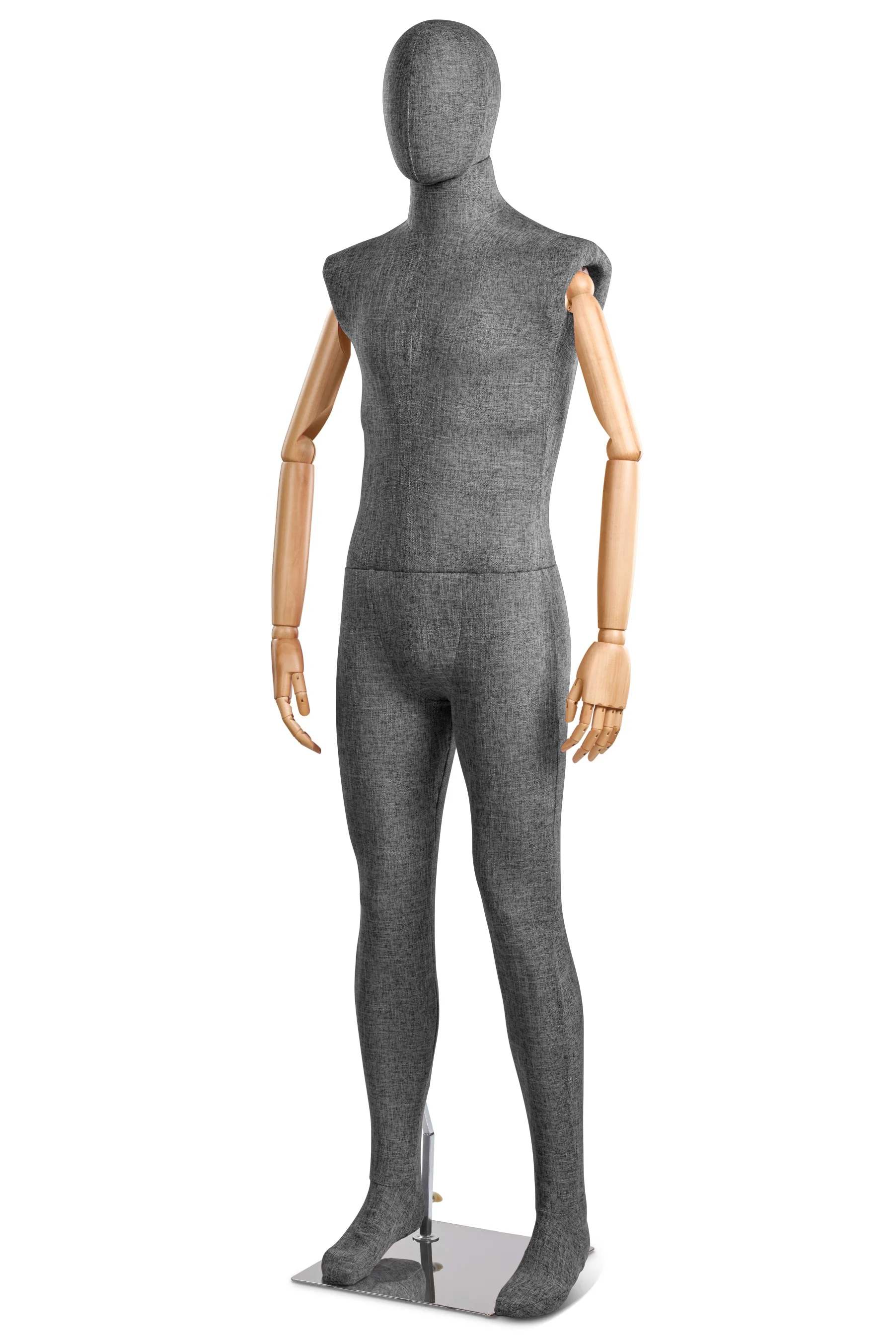 Male Fabric Wrapped Mannequin in Standing or Sitting Pose w/ Articulating Arms (WP Series) - Image 60