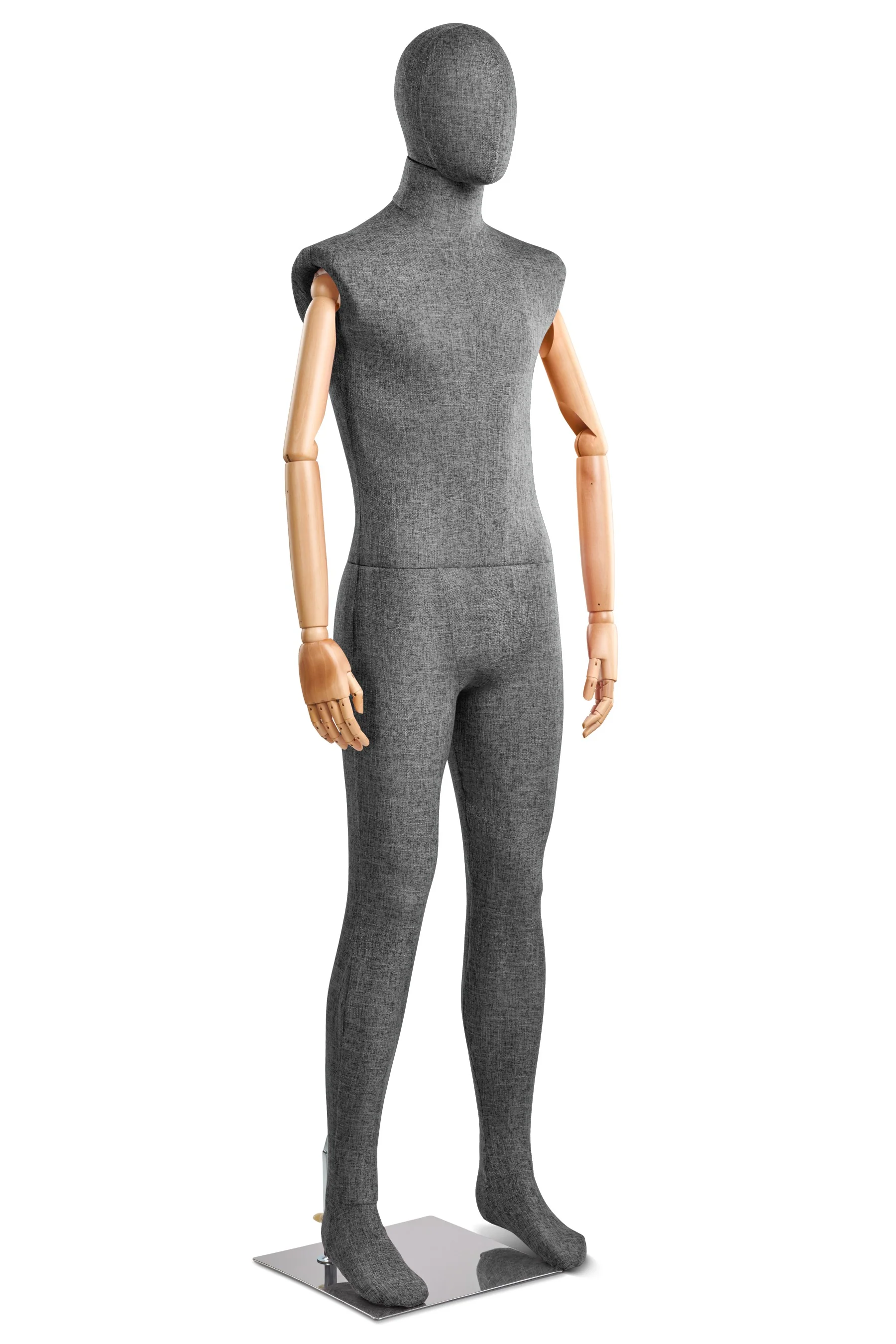 Male Fabric Wrapped Mannequin in Standing or Sitting Pose w/ Articulating Arms (WP Series) - Image 61