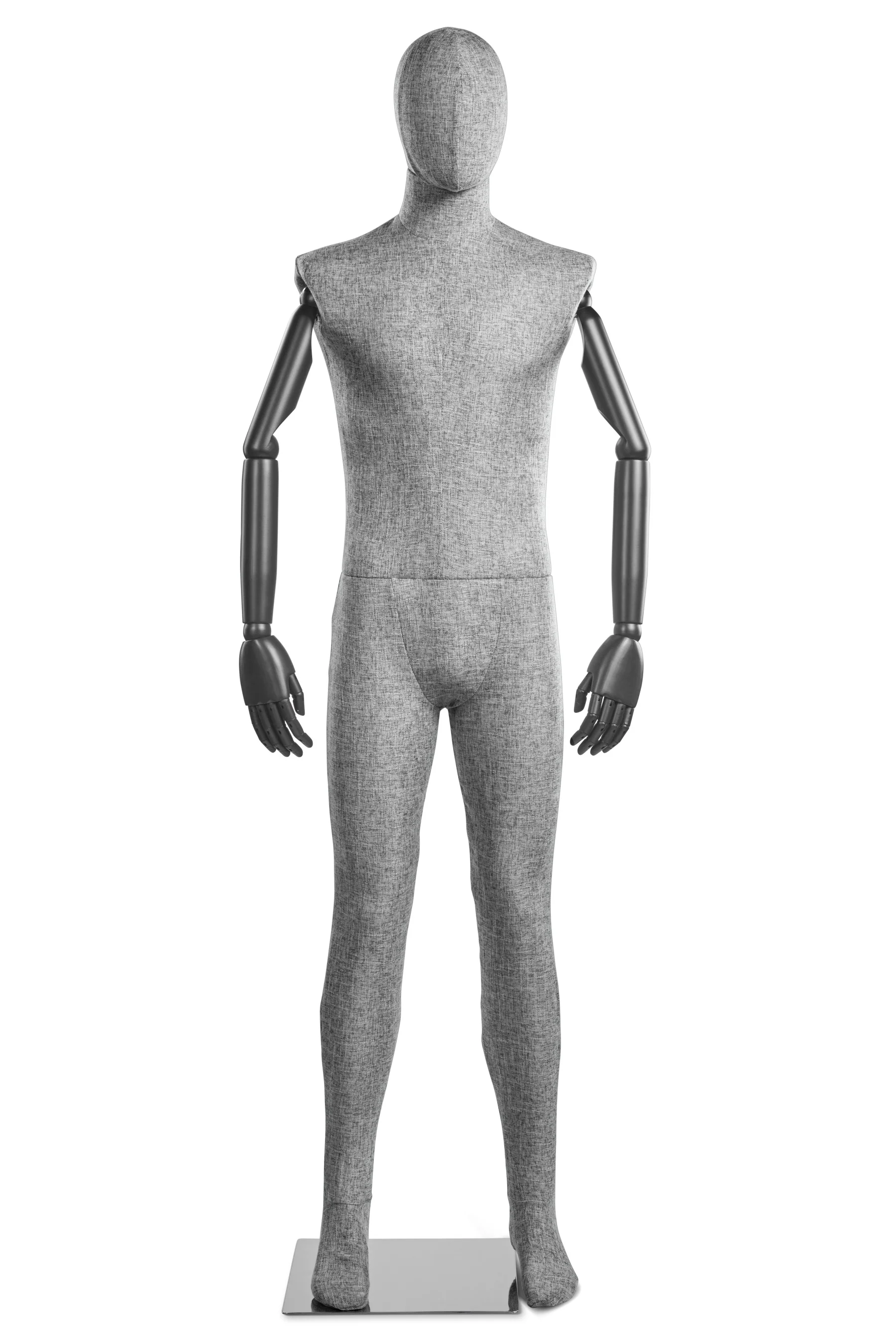 Male Fabric Wrapped Mannequin in Standing or Sitting Pose w/ Articulating Arms (WP Series) - Image 64