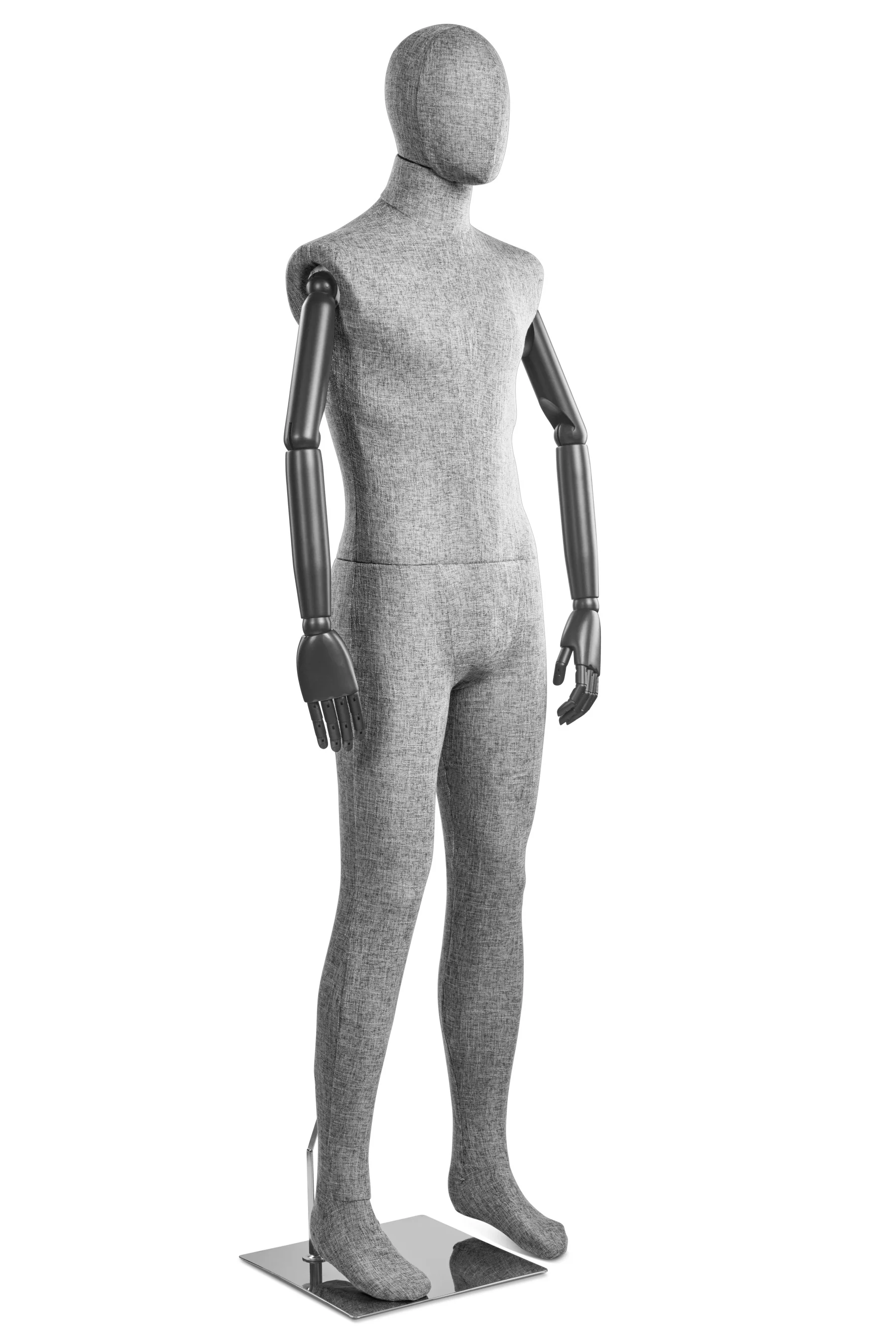 Male Fabric Wrapped Mannequin in Standing or Sitting Pose w/ Articulating Arms (WP Series) - Image 66