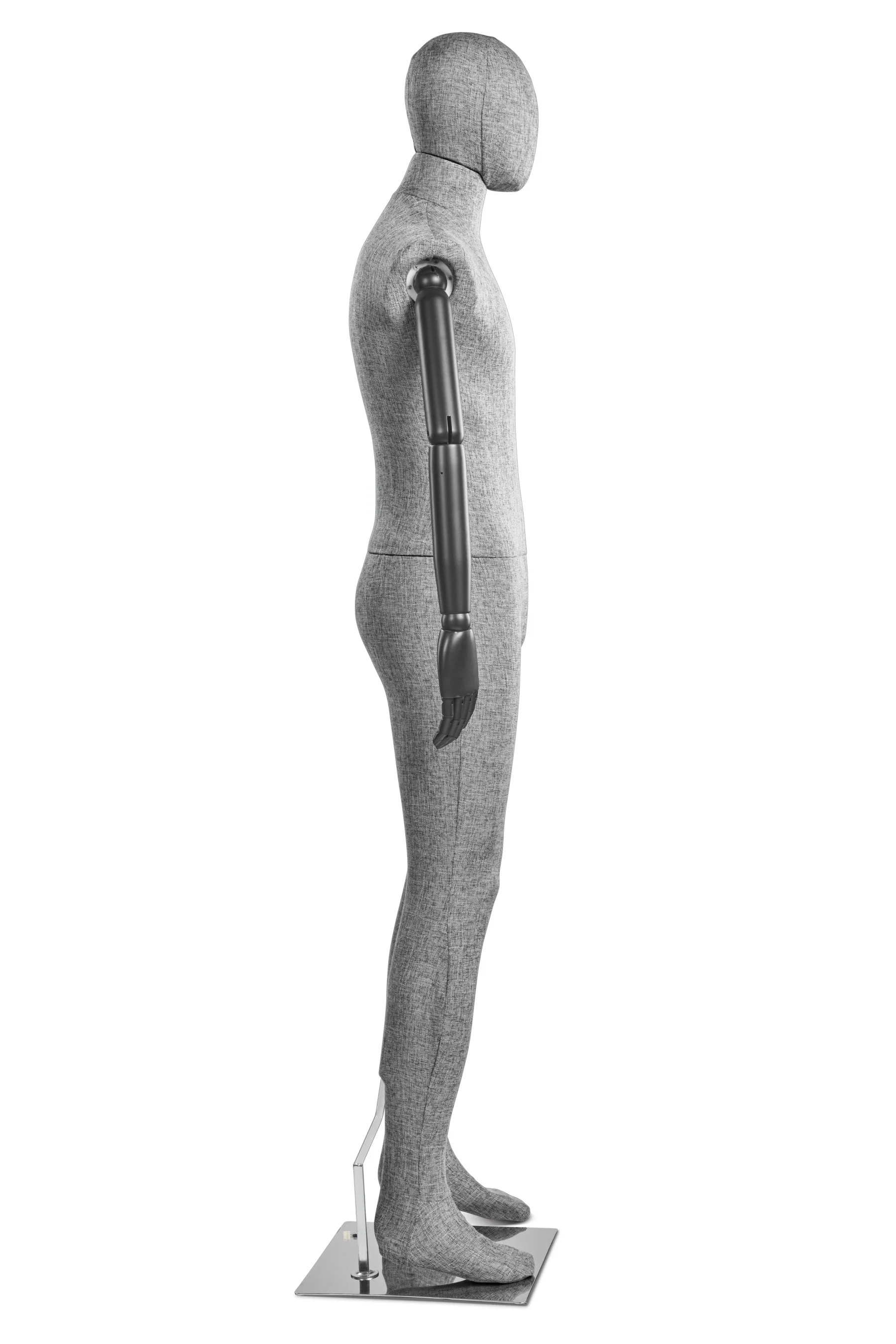 Male Fabric Wrapped Mannequin in Standing or Sitting Pose w/ Articulating Arms (WP Series) - Image 68