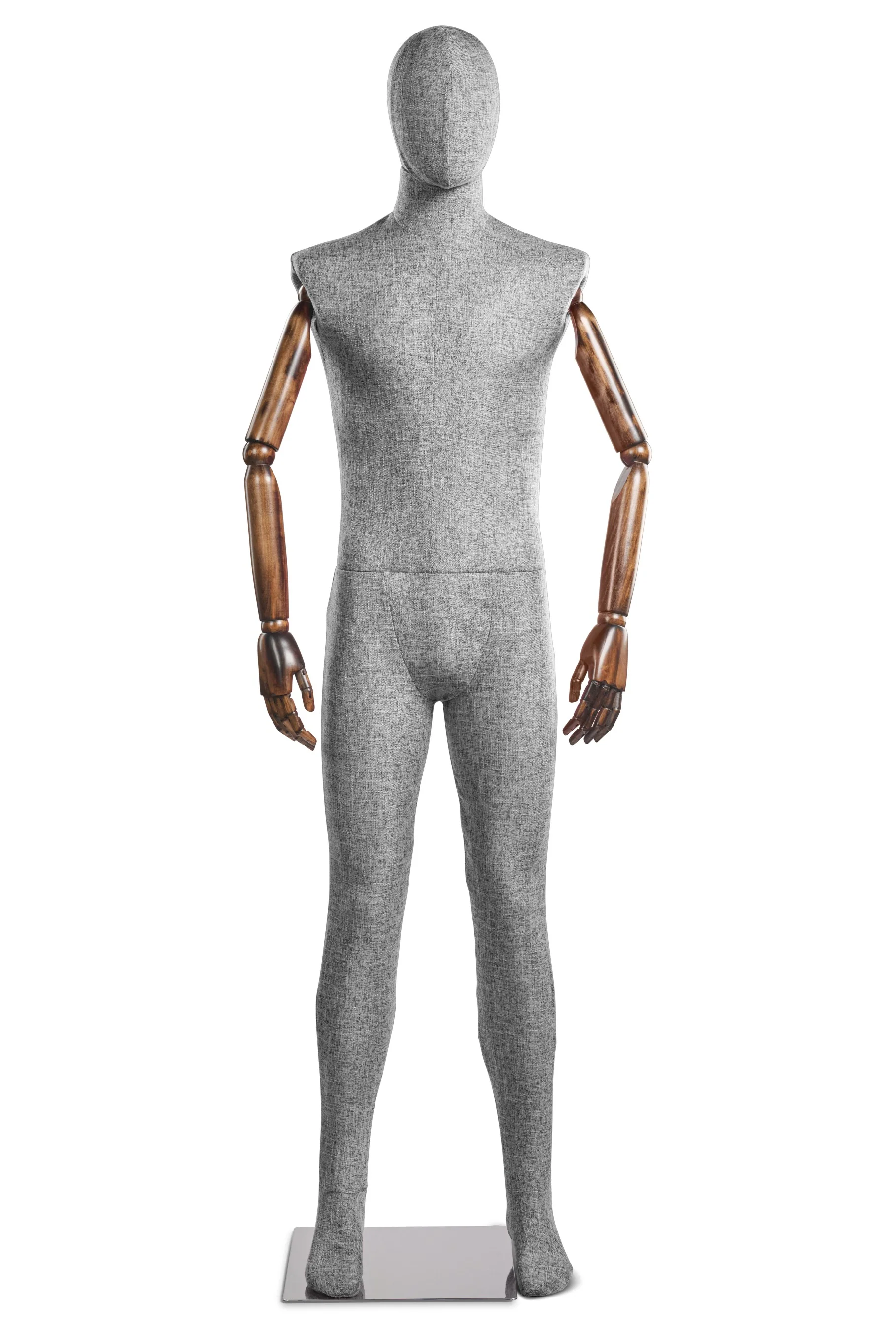 Male Fabric Wrapped Mannequin in Standing or Sitting Pose w/ Articulating Arms (WP Series) - Image 69