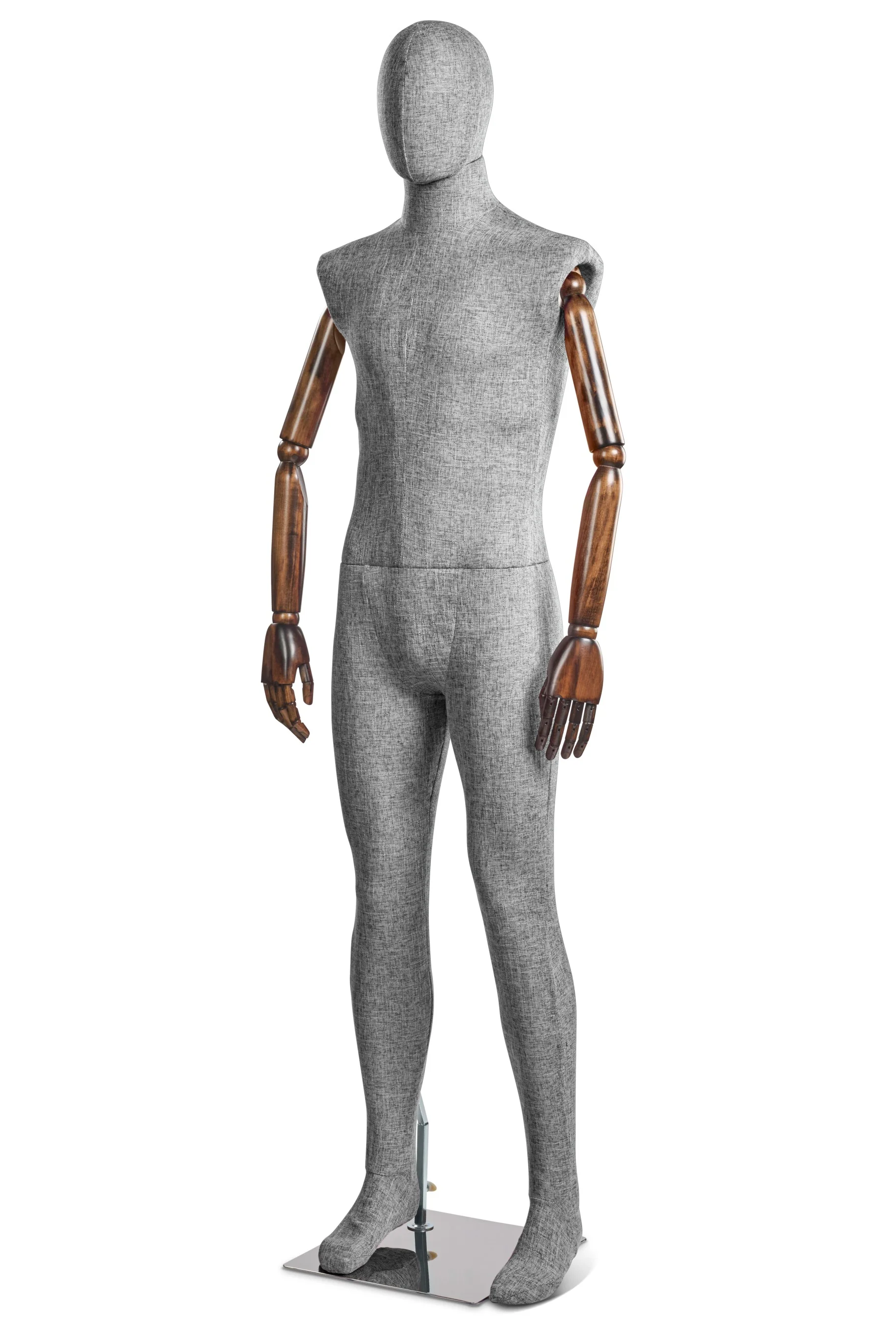 Male Fabric Wrapped Mannequin in Standing or Sitting Pose w/ Articulating Arms (WP Series) - Image 70