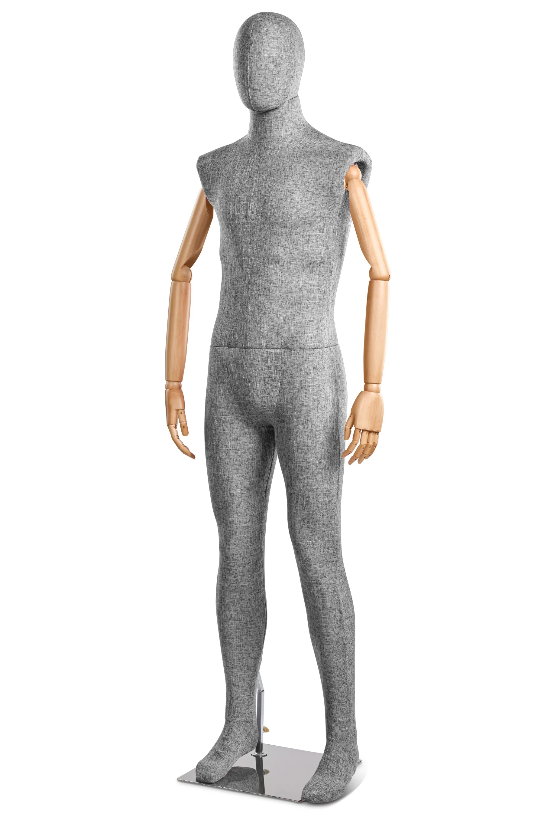 Male Fabric Wrapped Mannequin in Standing or Sitting Pose w/ Articulating Arms (WP Series) - Image 75