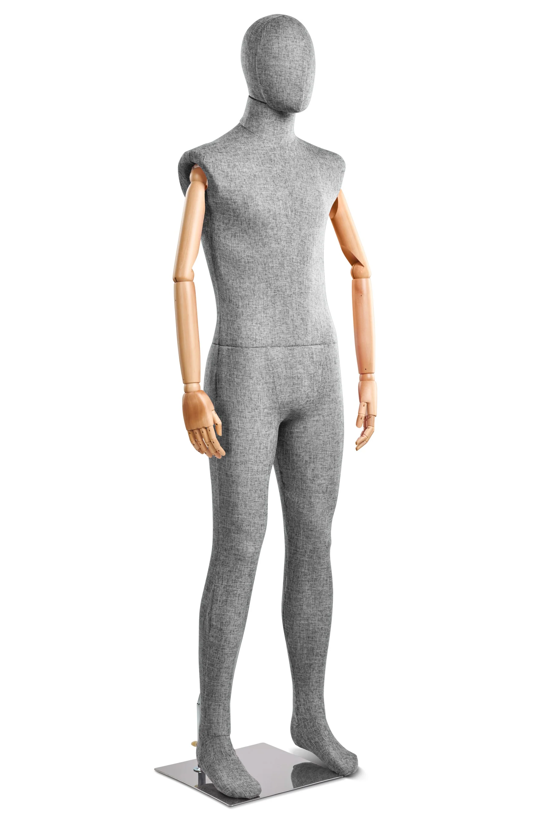 Male Fabric Wrapped Mannequin in Standing or Sitting Pose w/ Articulating Arms (WP Series) - Image 76